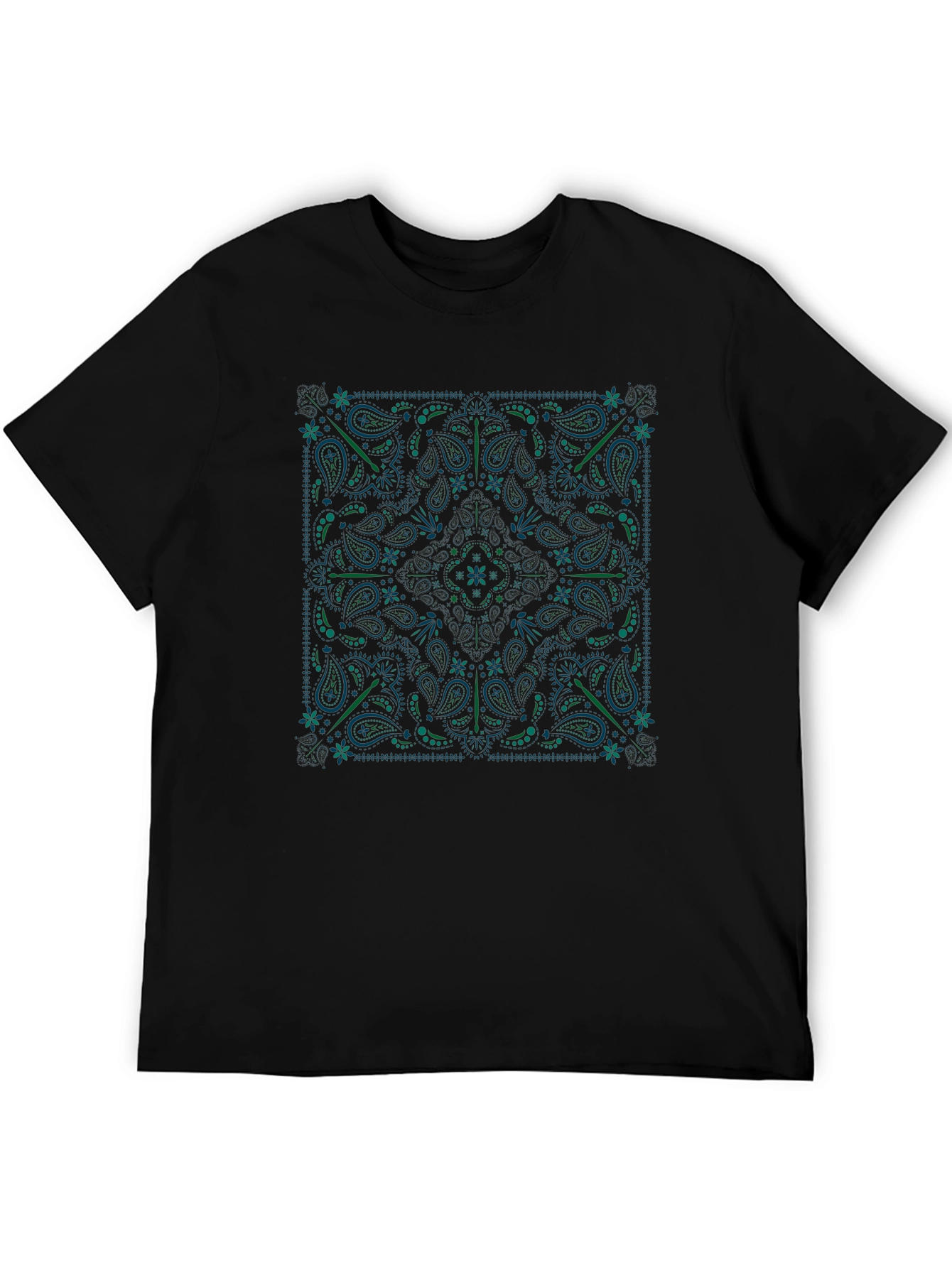 Black Bandana Paisley Graphic T-Shirt
