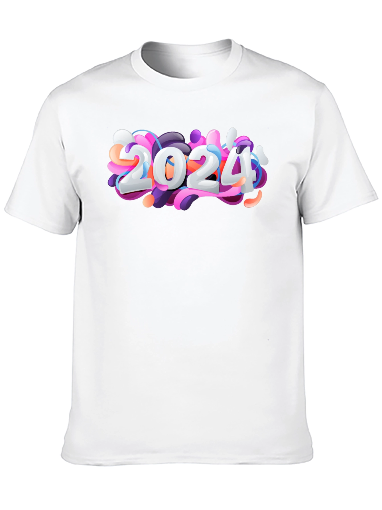 2024 New Year Graphic Black T-Shirt