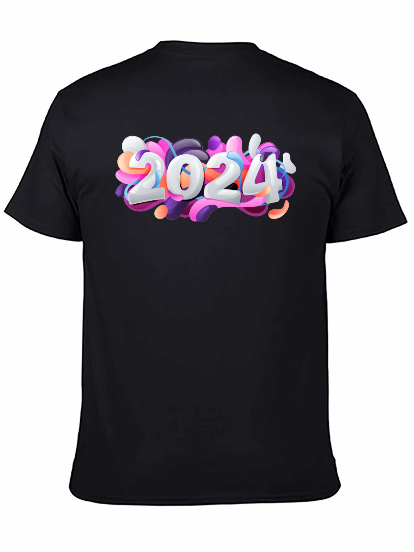 2024 New Year Graphic Black T-Shirt