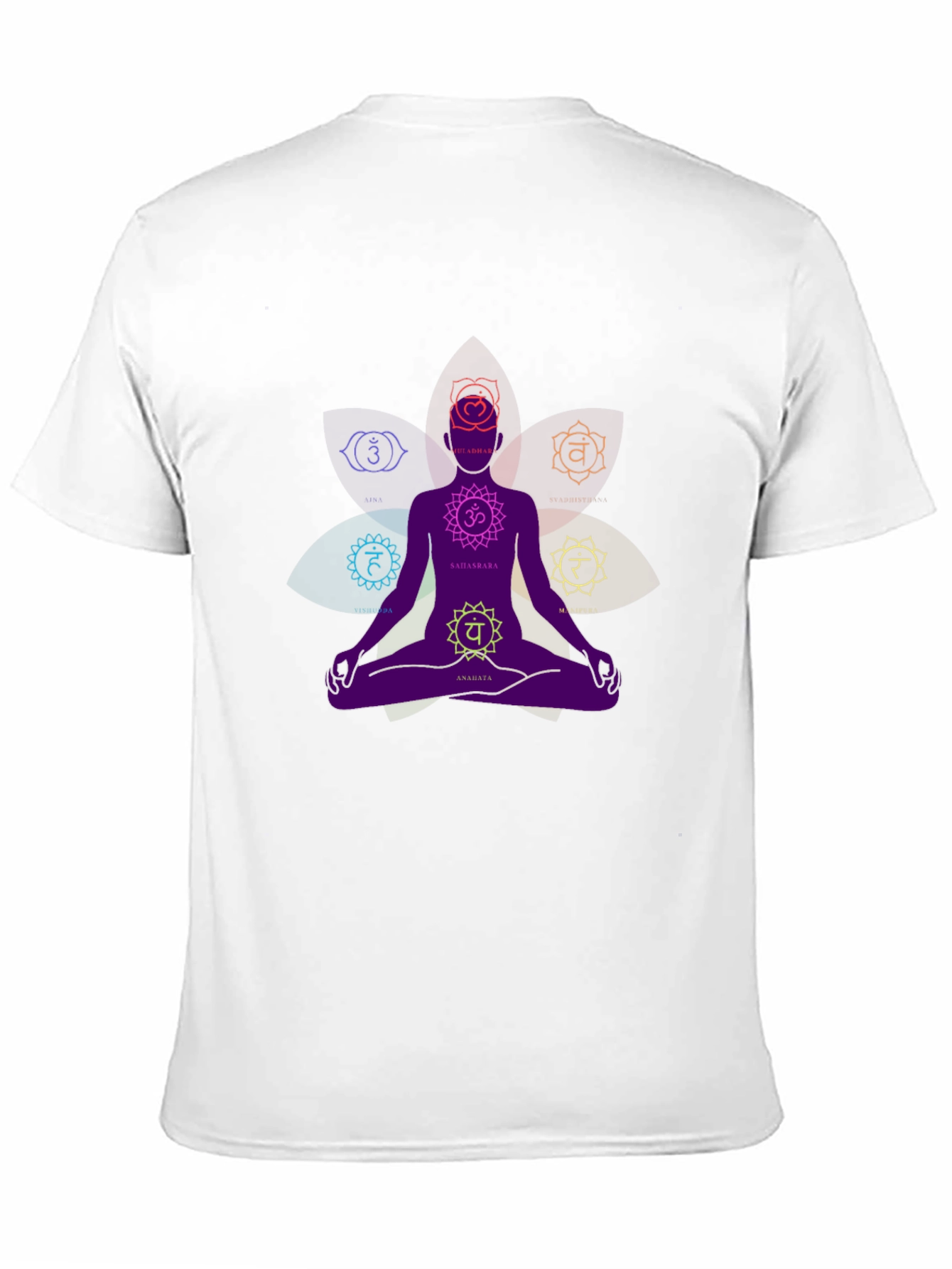 Chakra Meditation Graphic Black T-Shirt