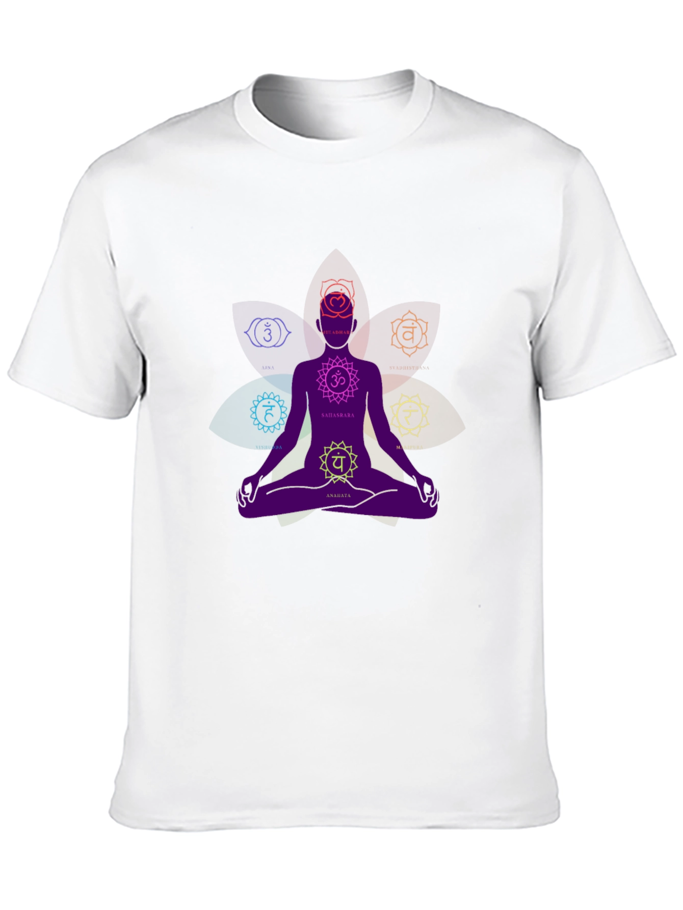 Chakra Meditation Graphic Black T-Shirt