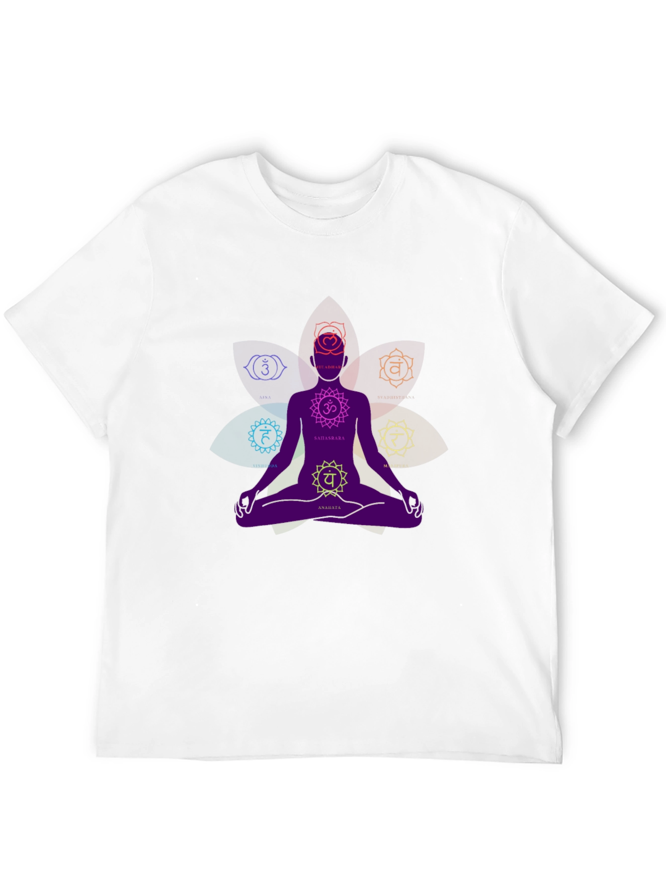 Chakra Meditation Graphic Black T-Shirt