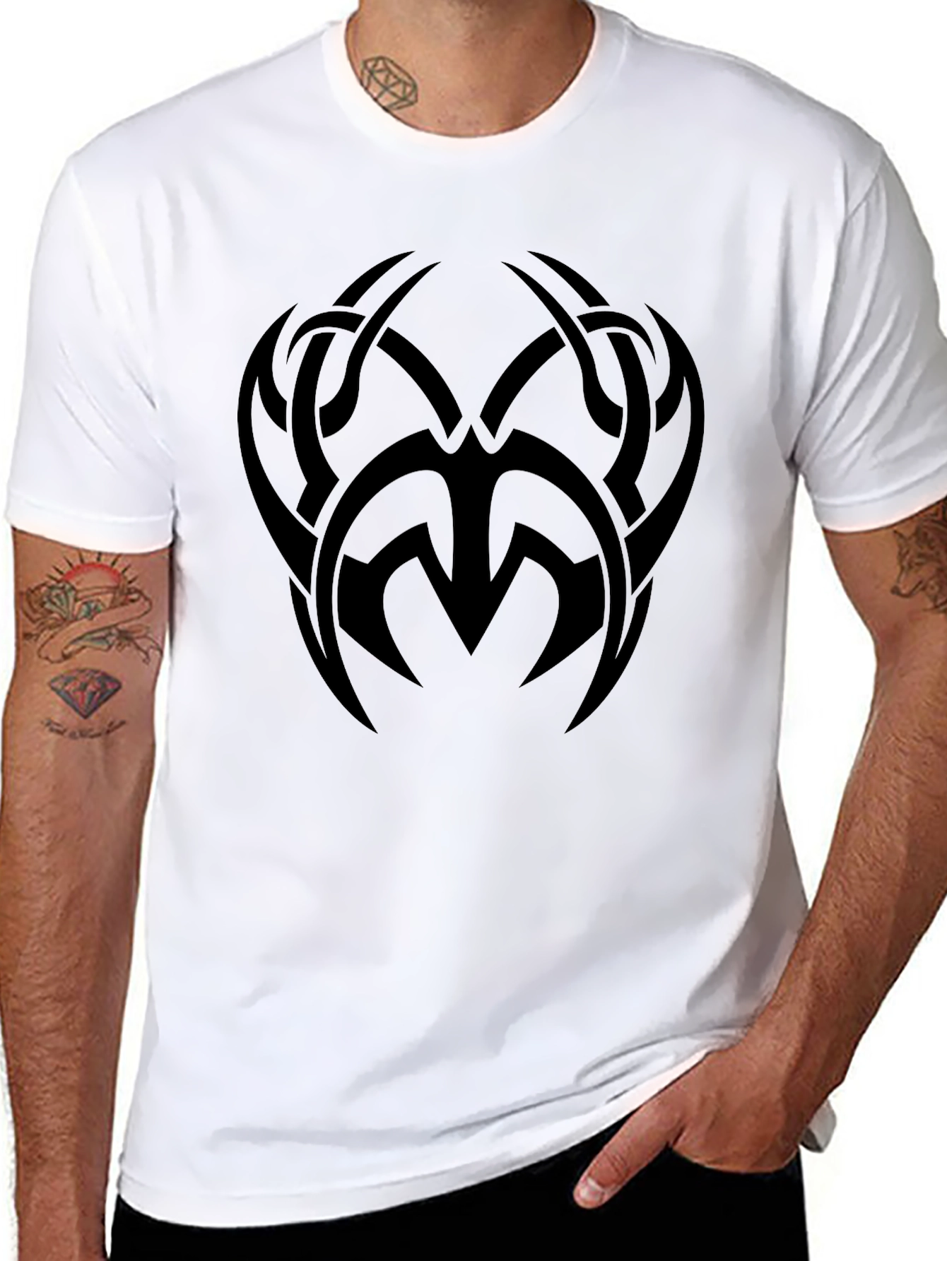 Tribal Design Black T-Shirt