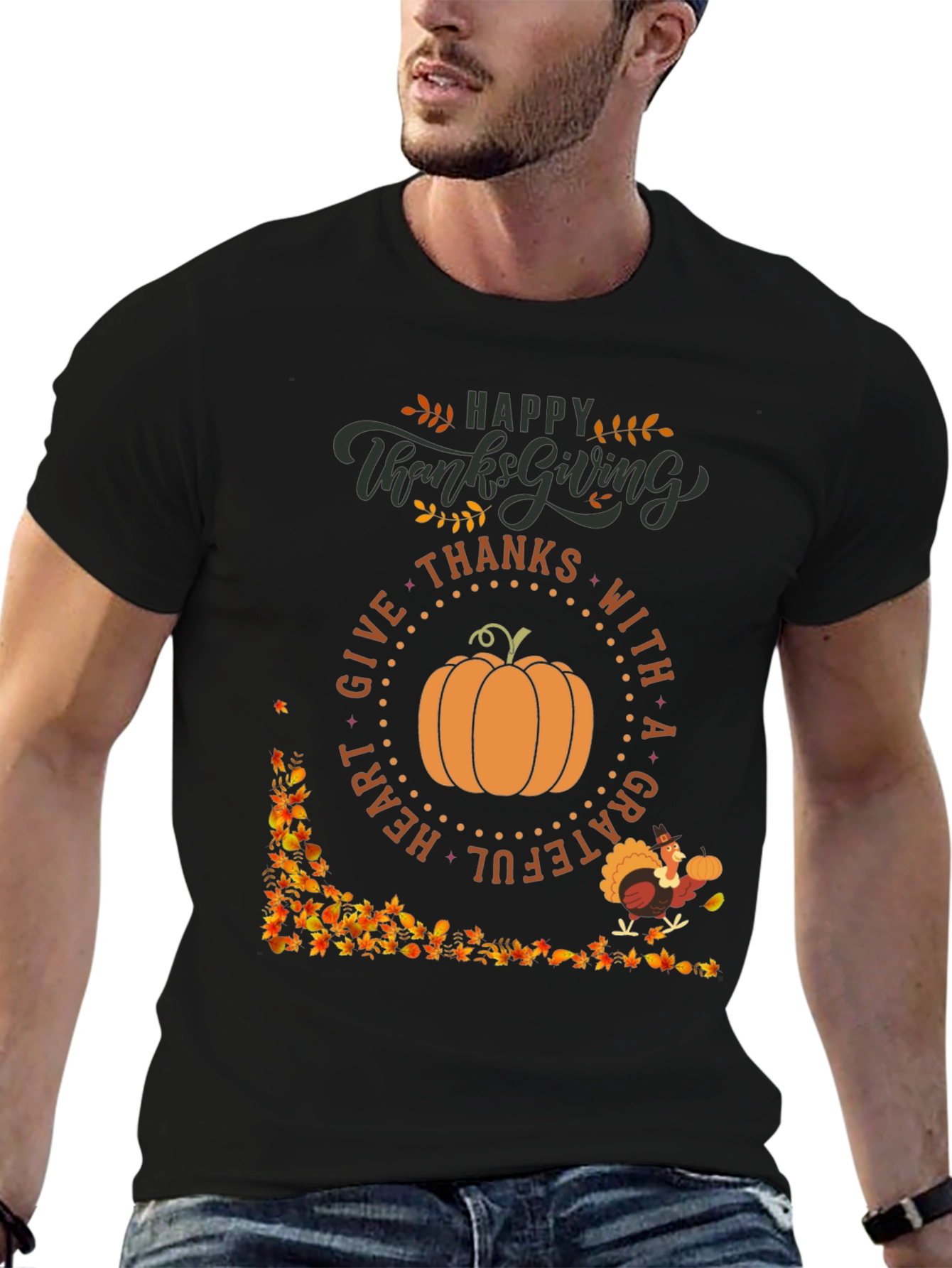 Happy Thanksgiving T-Shirt: Grateful Heart Design