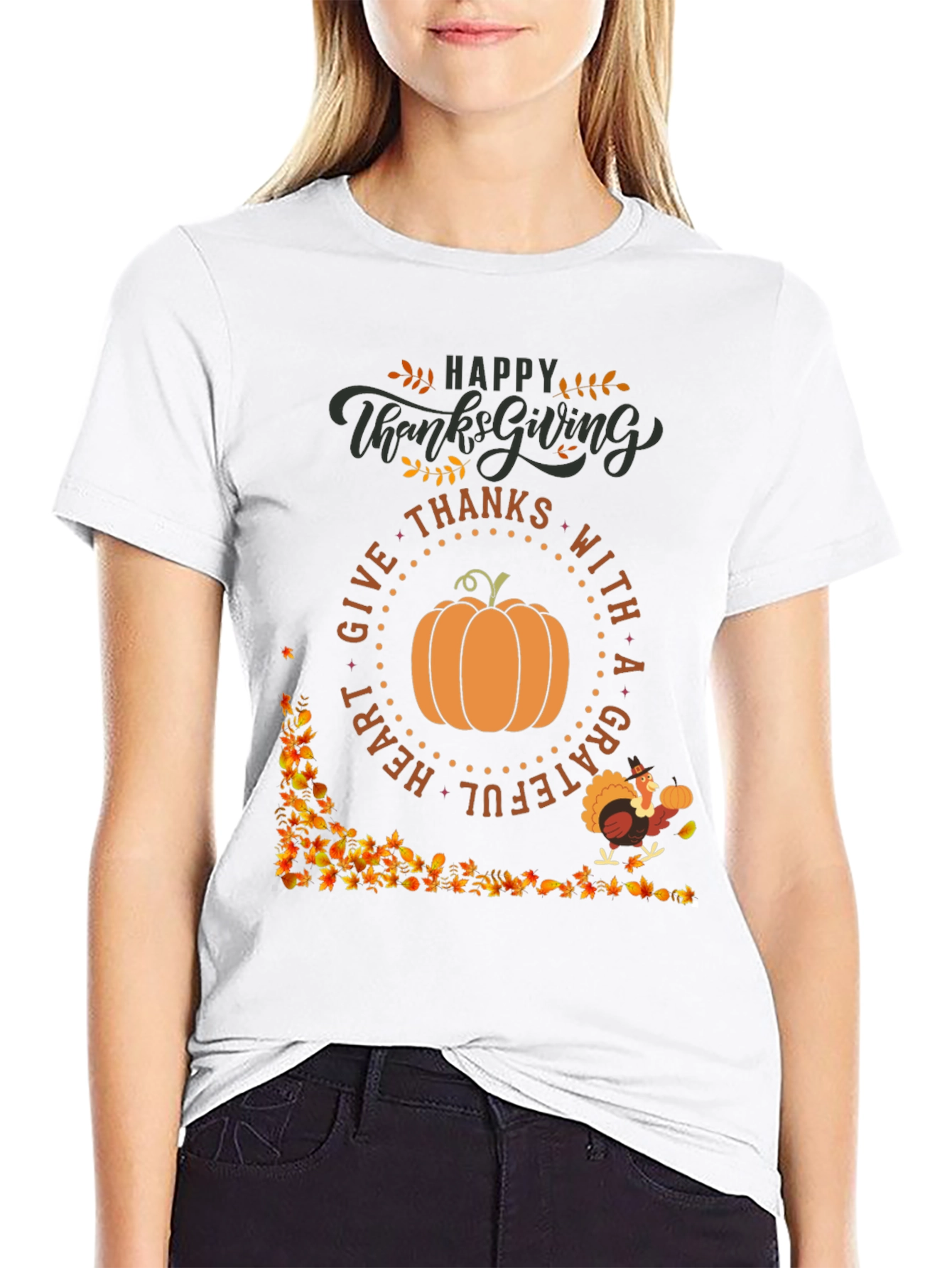 Happy Thanksgiving T-Shirt: Grateful Heart Design