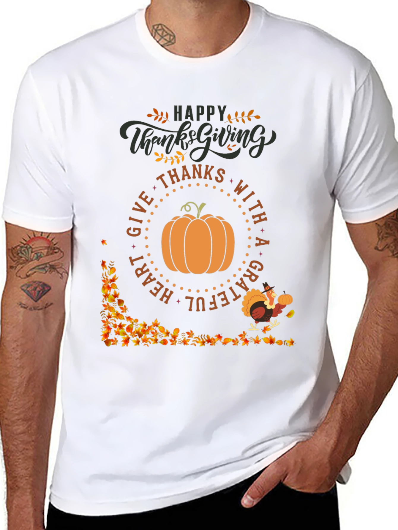 Happy Thanksgiving T-Shirt: Grateful Heart Design