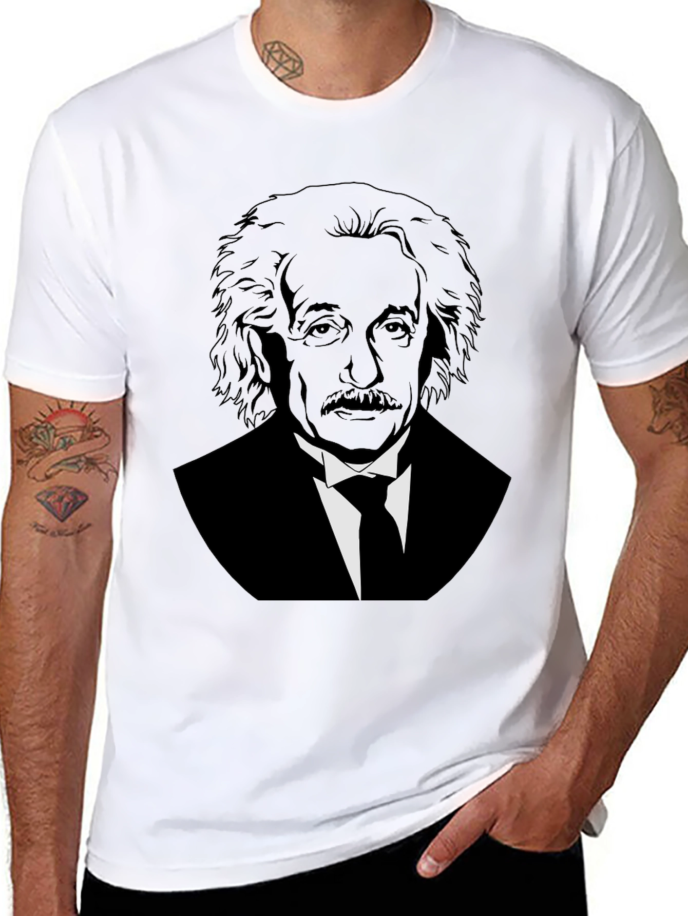Einstein Graphic Print Black T-Shirt