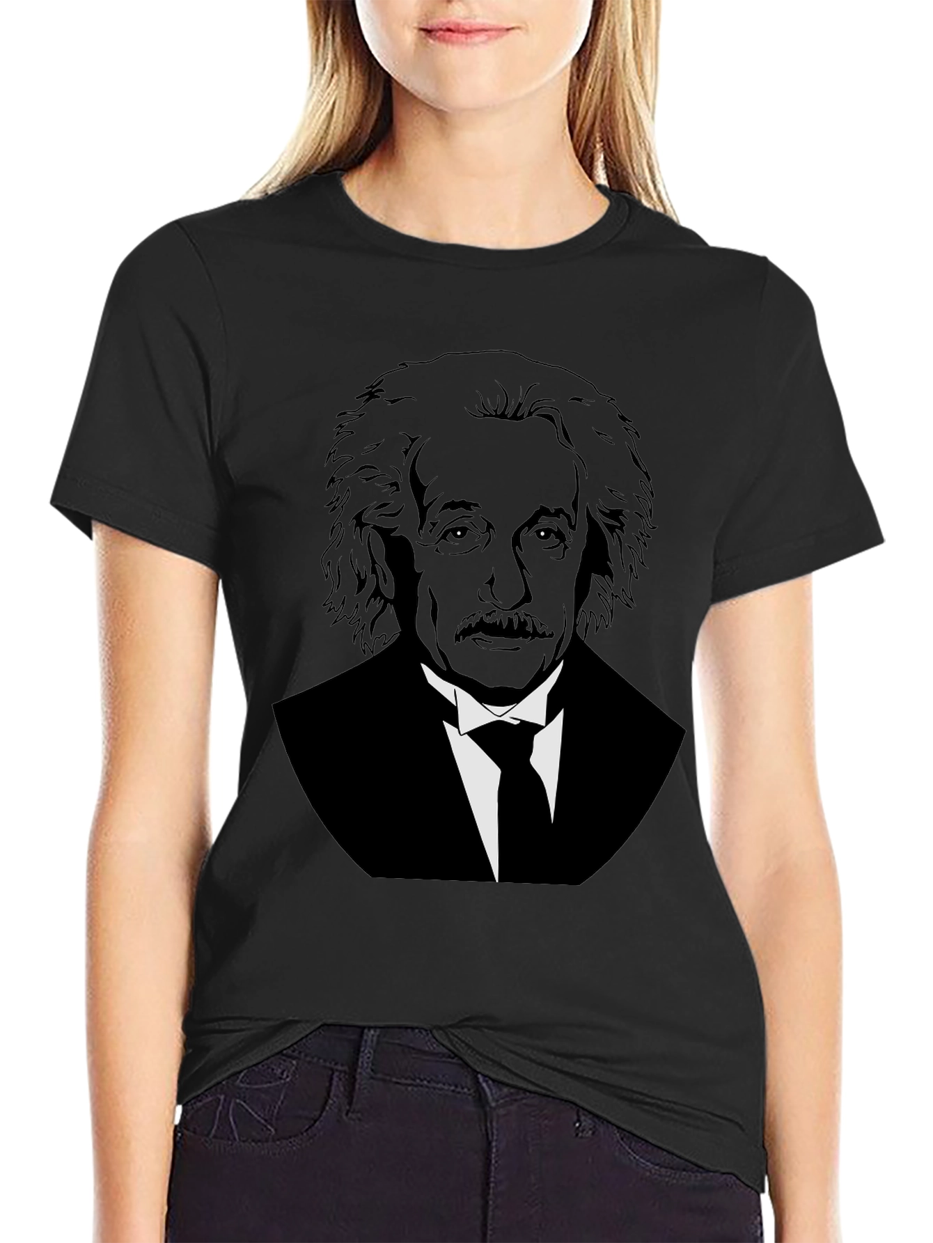 Einstein Graphic Print Black T-Shirt