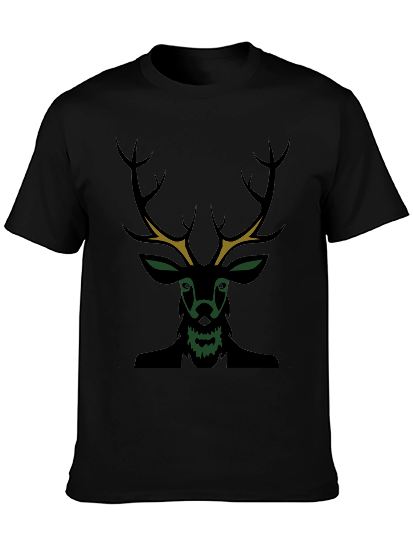 Mens Black Deer Graphic Tee - Unique Style