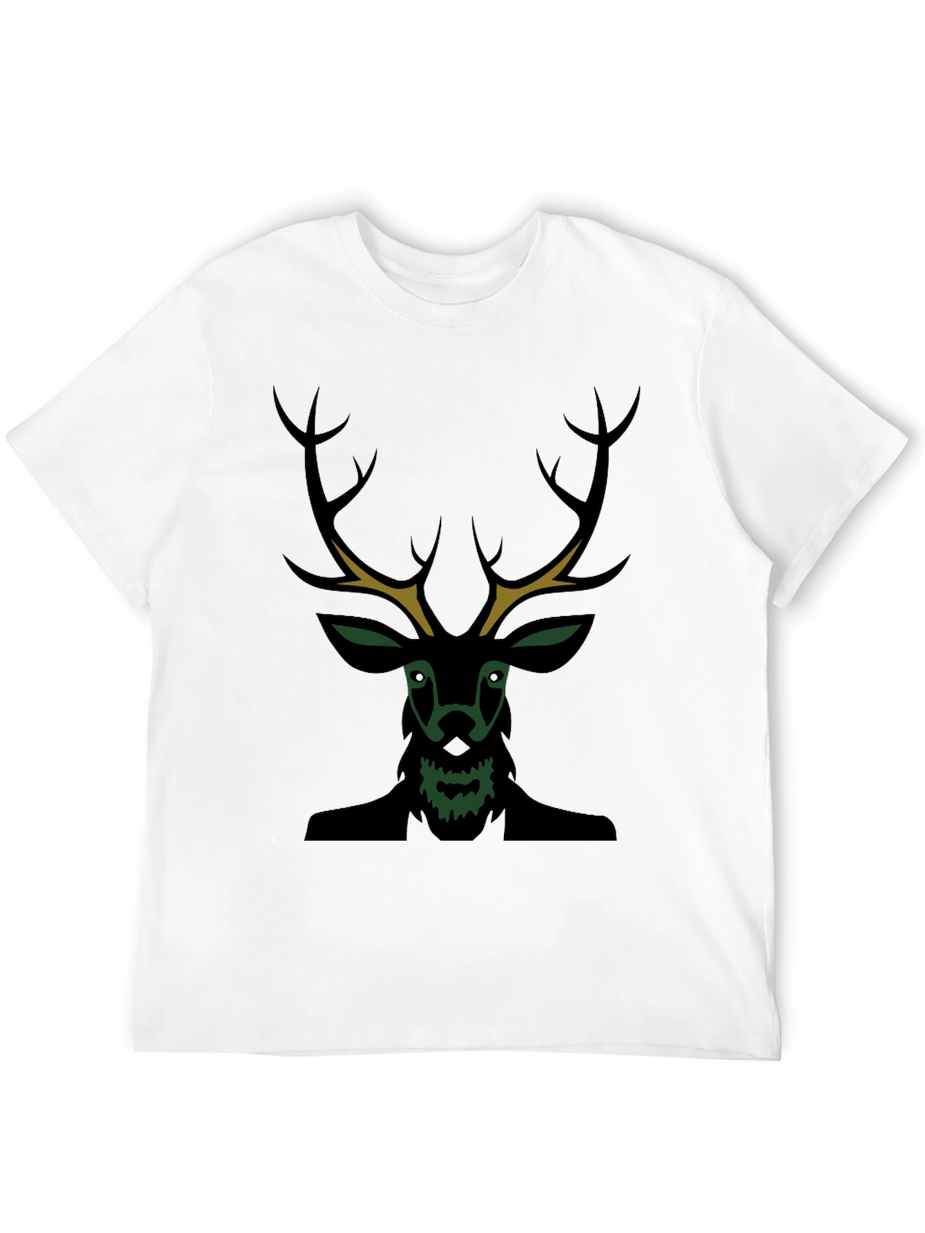 Mens Black Deer Graphic Tee - Unique Style
