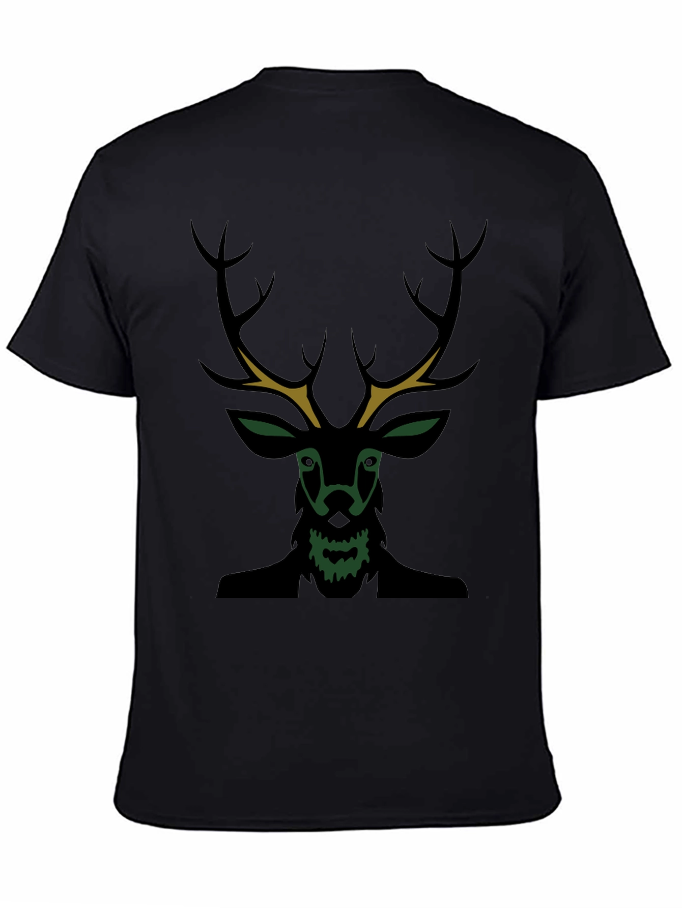 Mens Black Deer Graphic Tee - Unique Style