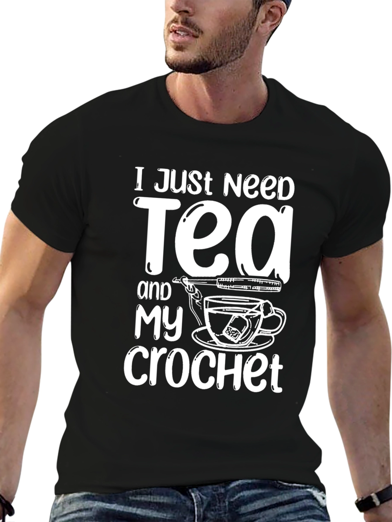 Tea and Crochet T-Shirt - Cozy Hobby Tee
