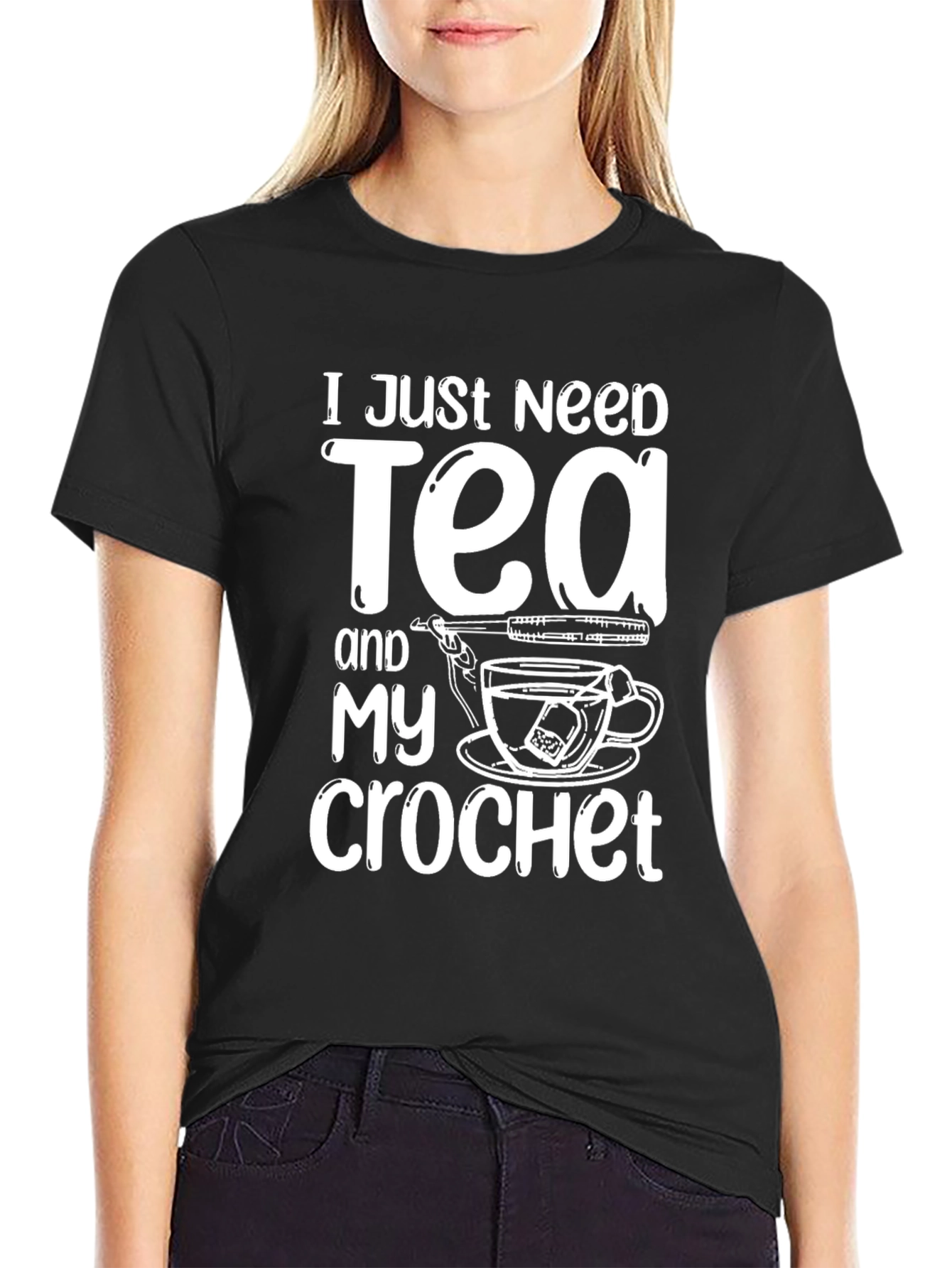 Tea and Crochet T-Shirt - Cozy Hobby Tee