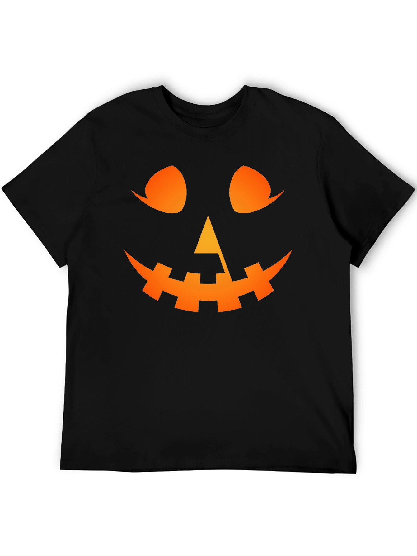 Halloween Pumpkin Face Black T-Shirt