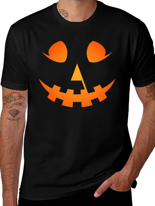 Halloween Pumpkin Face Black T-Shirt