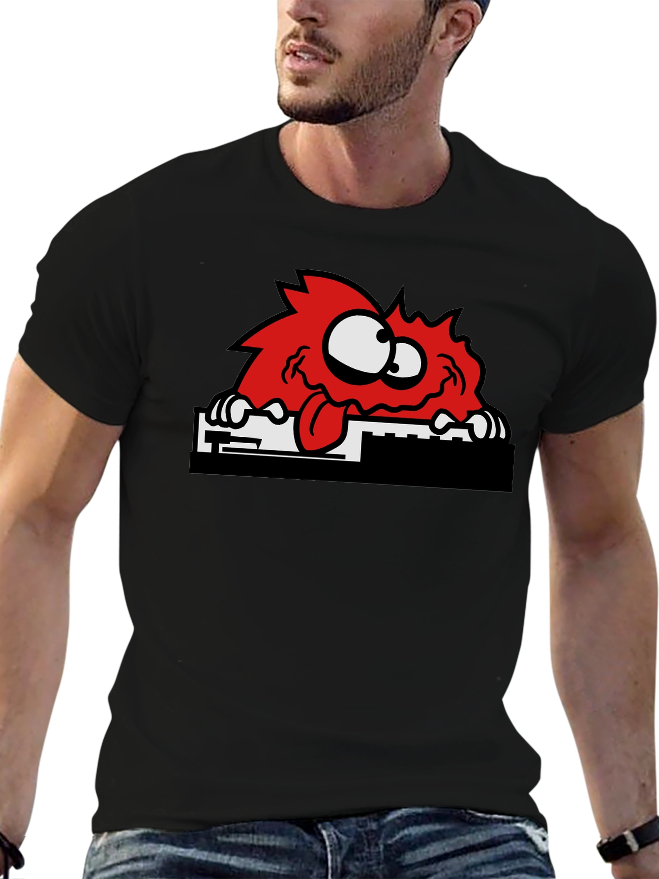 Funny Red Monster Graphic T-Shirt - Unisex Cotton Tee