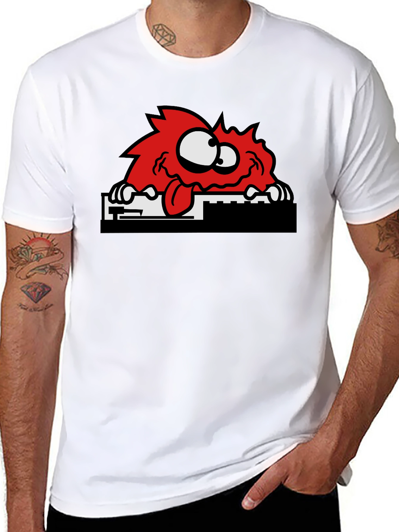 Funny Red Monster Graphic T-Shirt - Unisex Cotton Tee