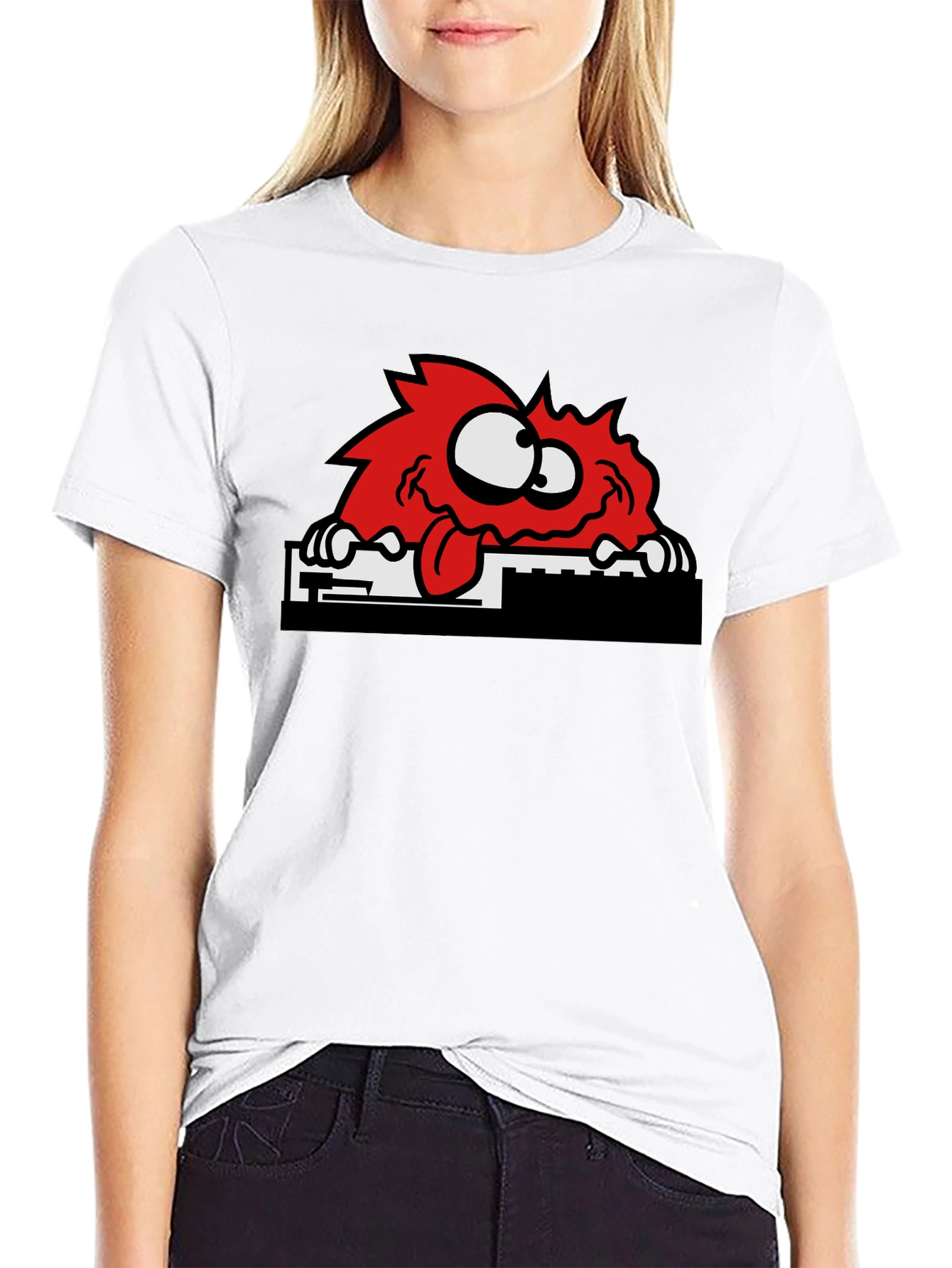 Funny Red Monster Graphic T-Shirt - Unisex Cotton Tee