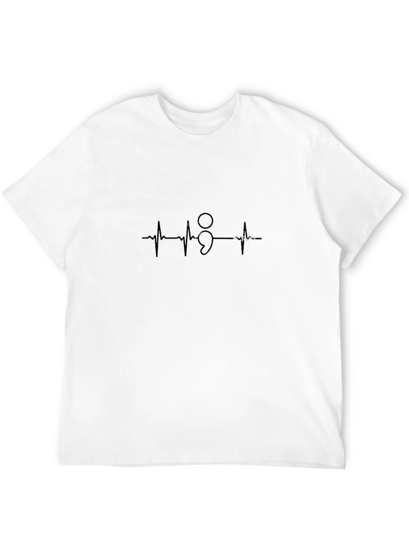Semicolon Heartbeat Graphic Tee - Black