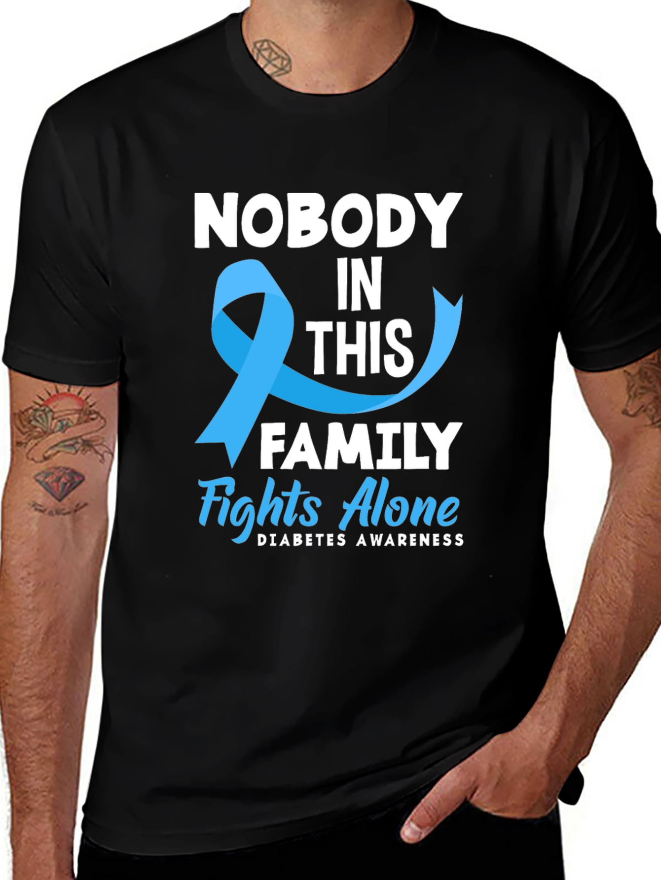Diabetes Awareness T-Shirt: Nobody Fights Alone