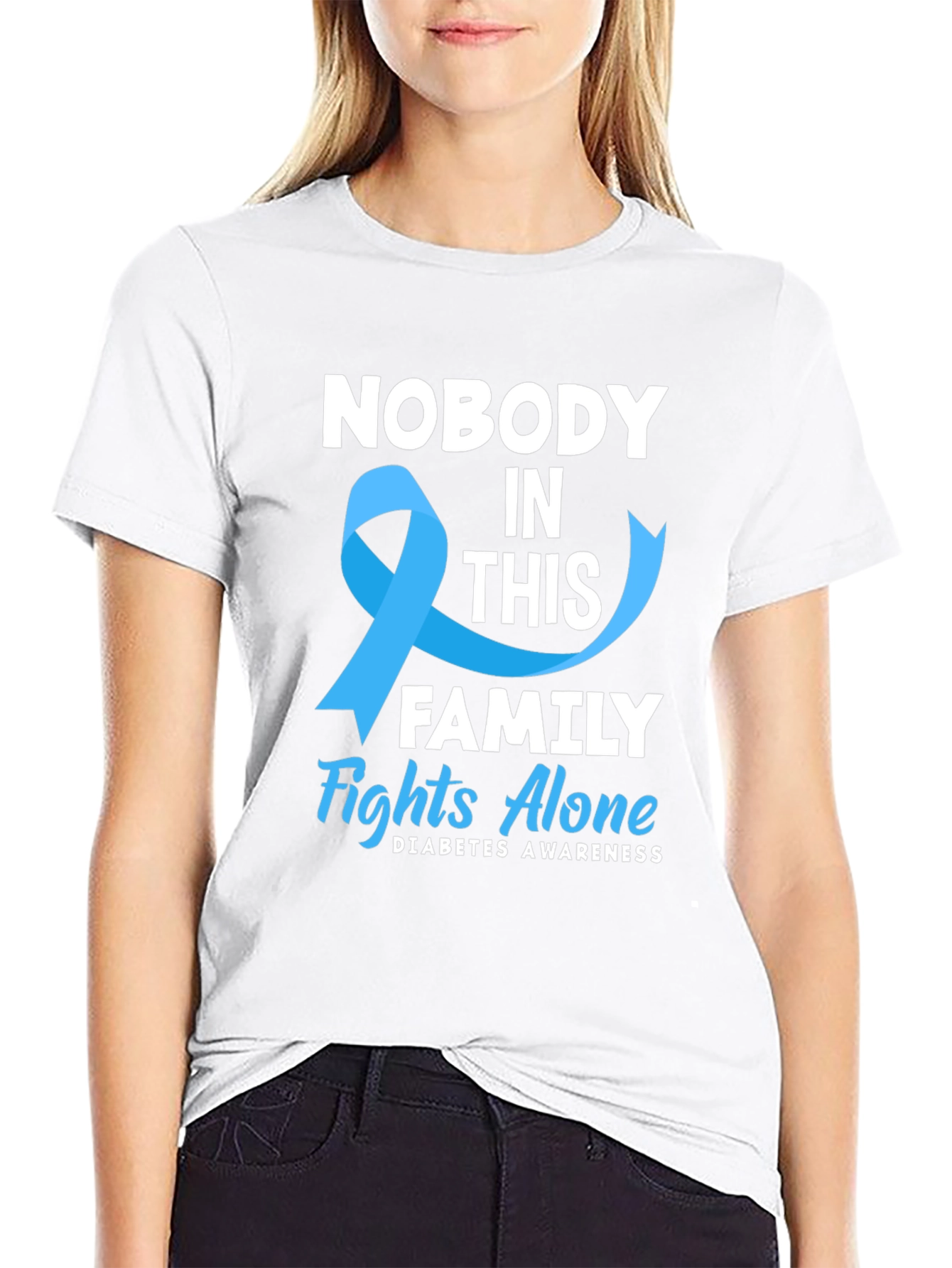 Diabetes Awareness T-Shirt: Nobody Fights Alone