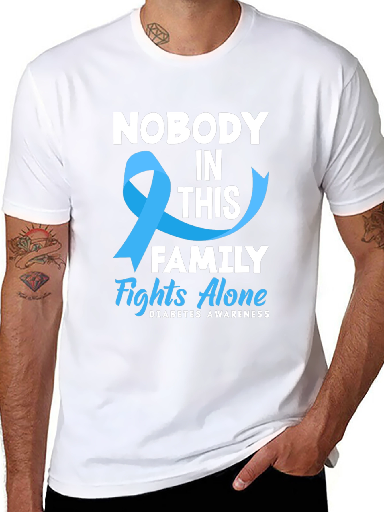 Diabetes Awareness T-Shirt: Nobody Fights Alone