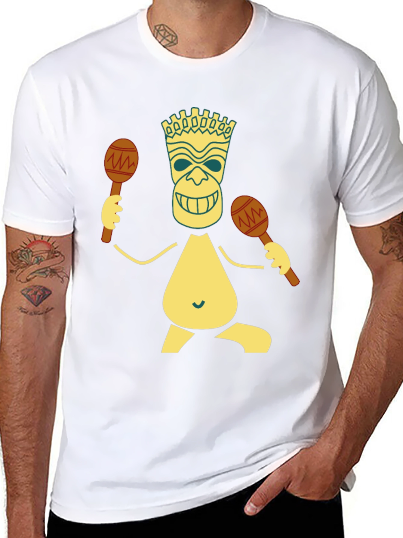 Tiki Man Maracas Graphic Tee