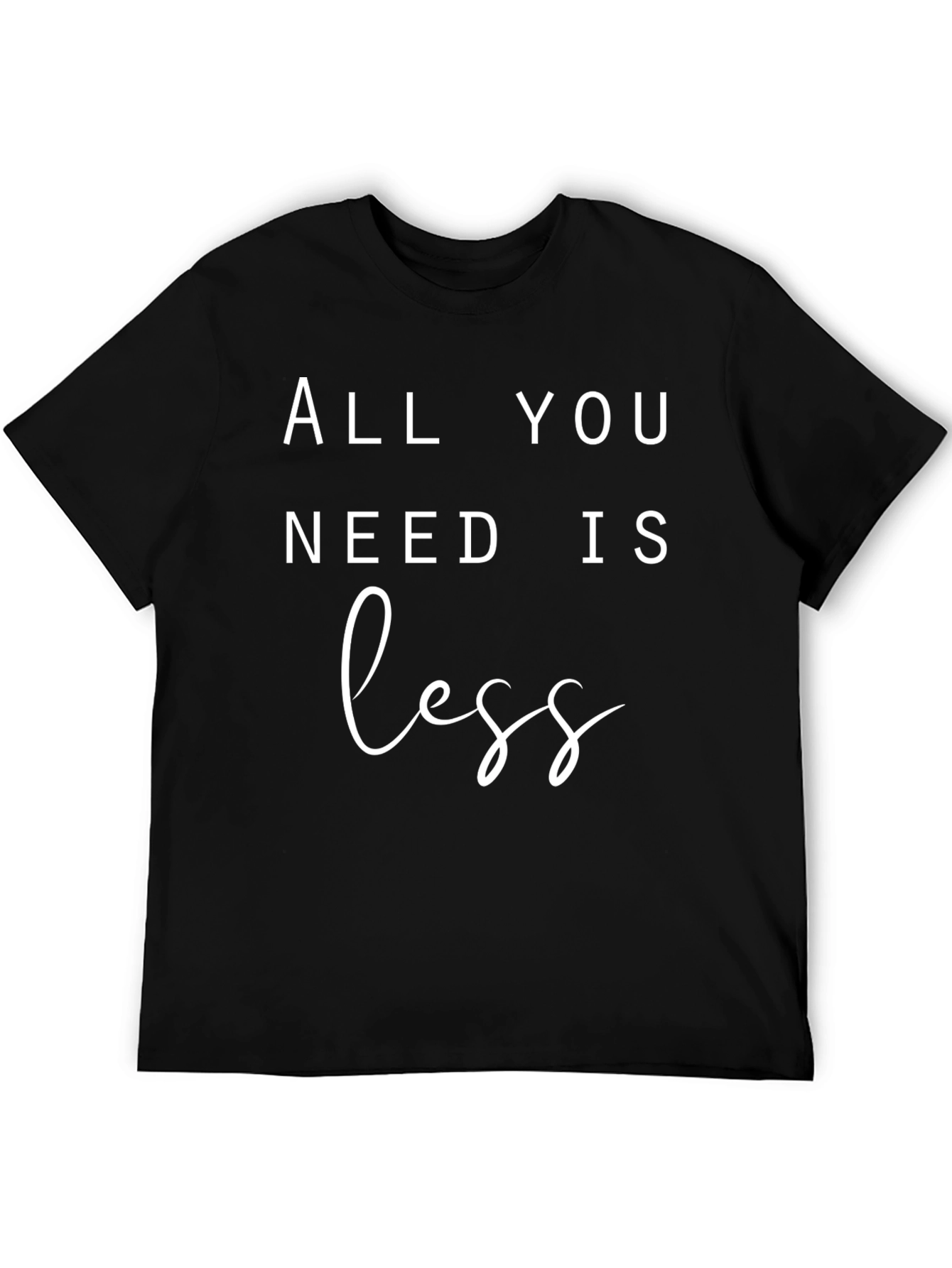 Minimalist Less Graphic Black T-Shirt