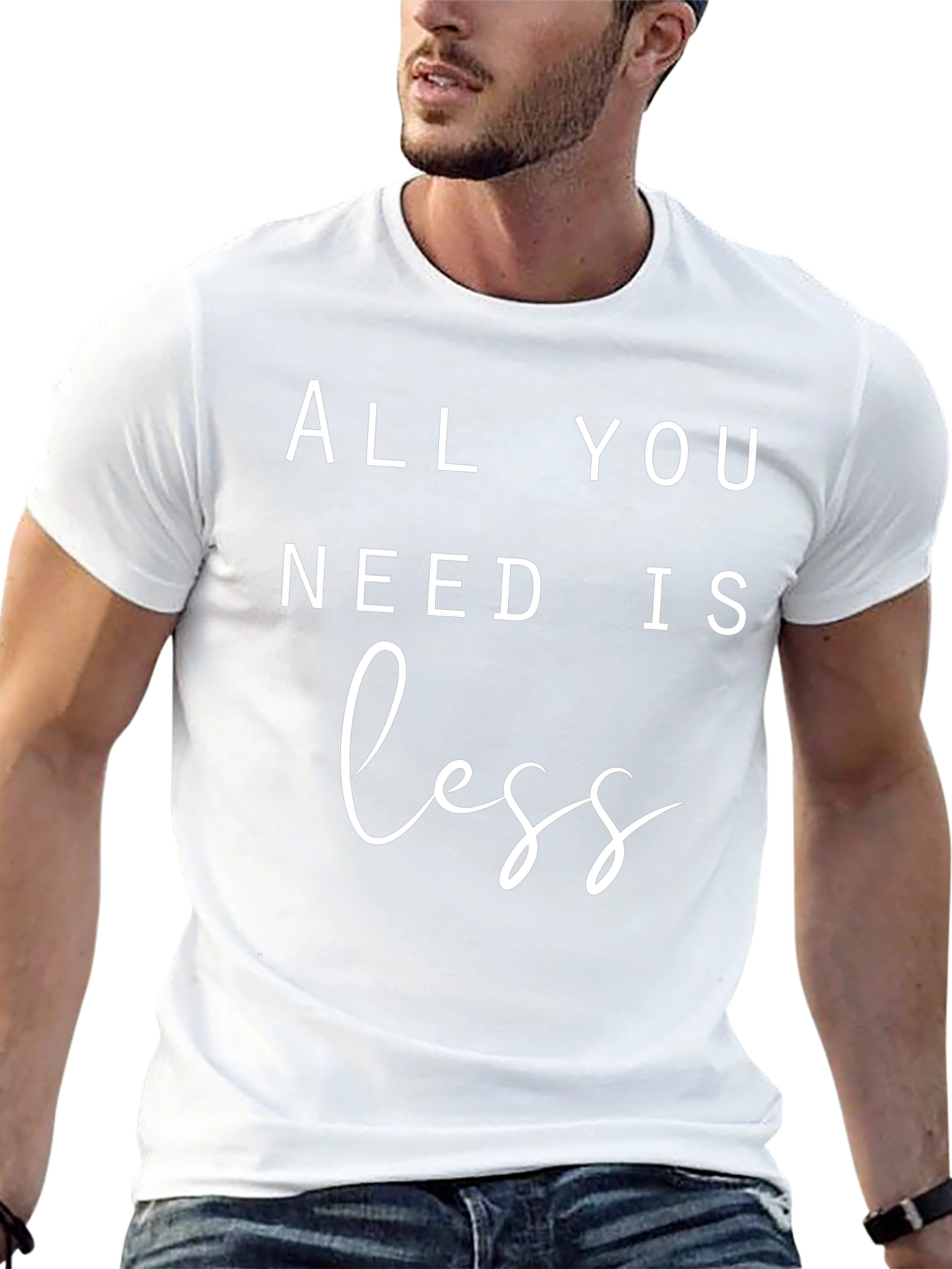 Minimalist Less Graphic Black T-Shirt