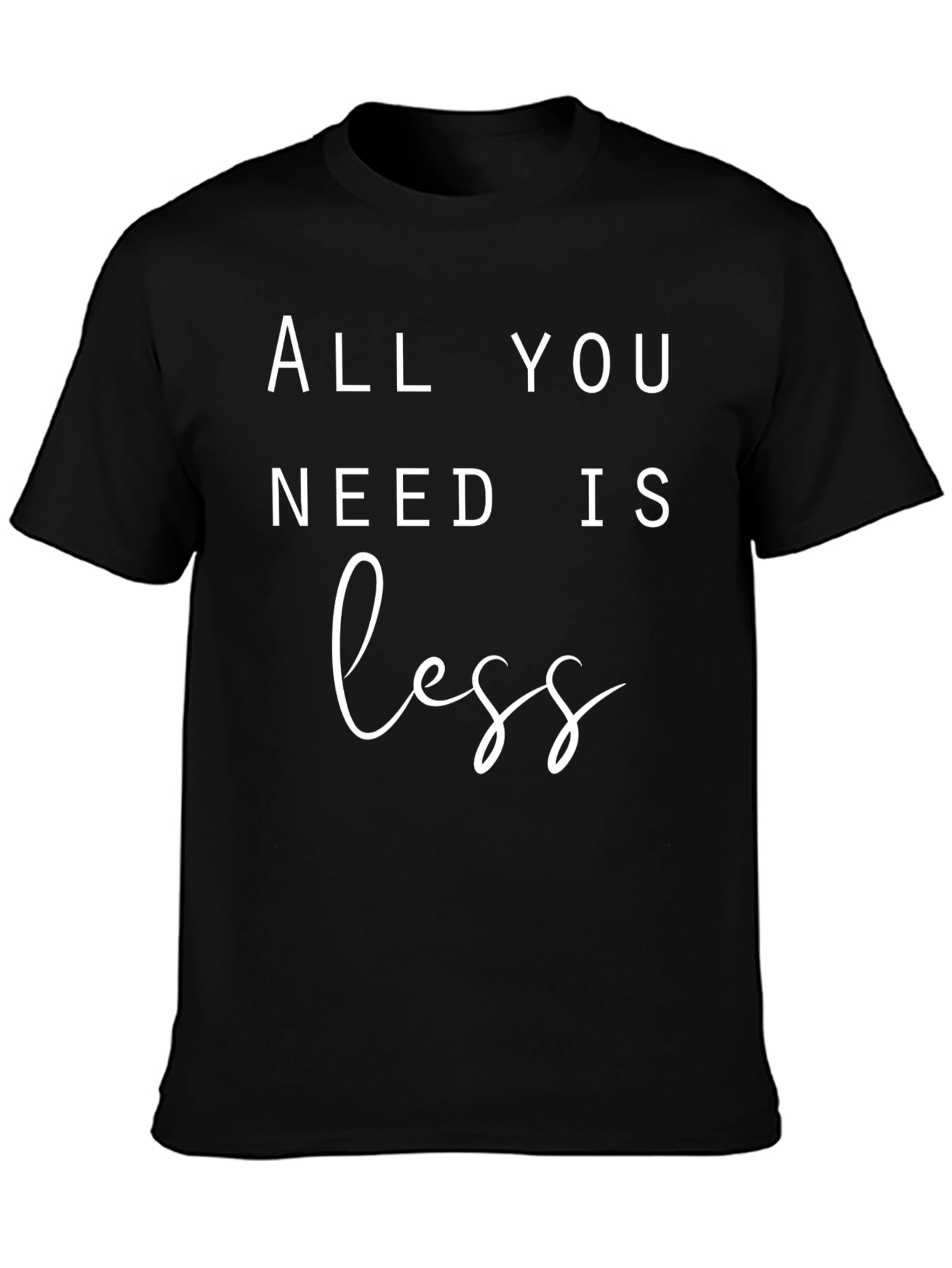 Minimalist Less Graphic Black T-Shirt