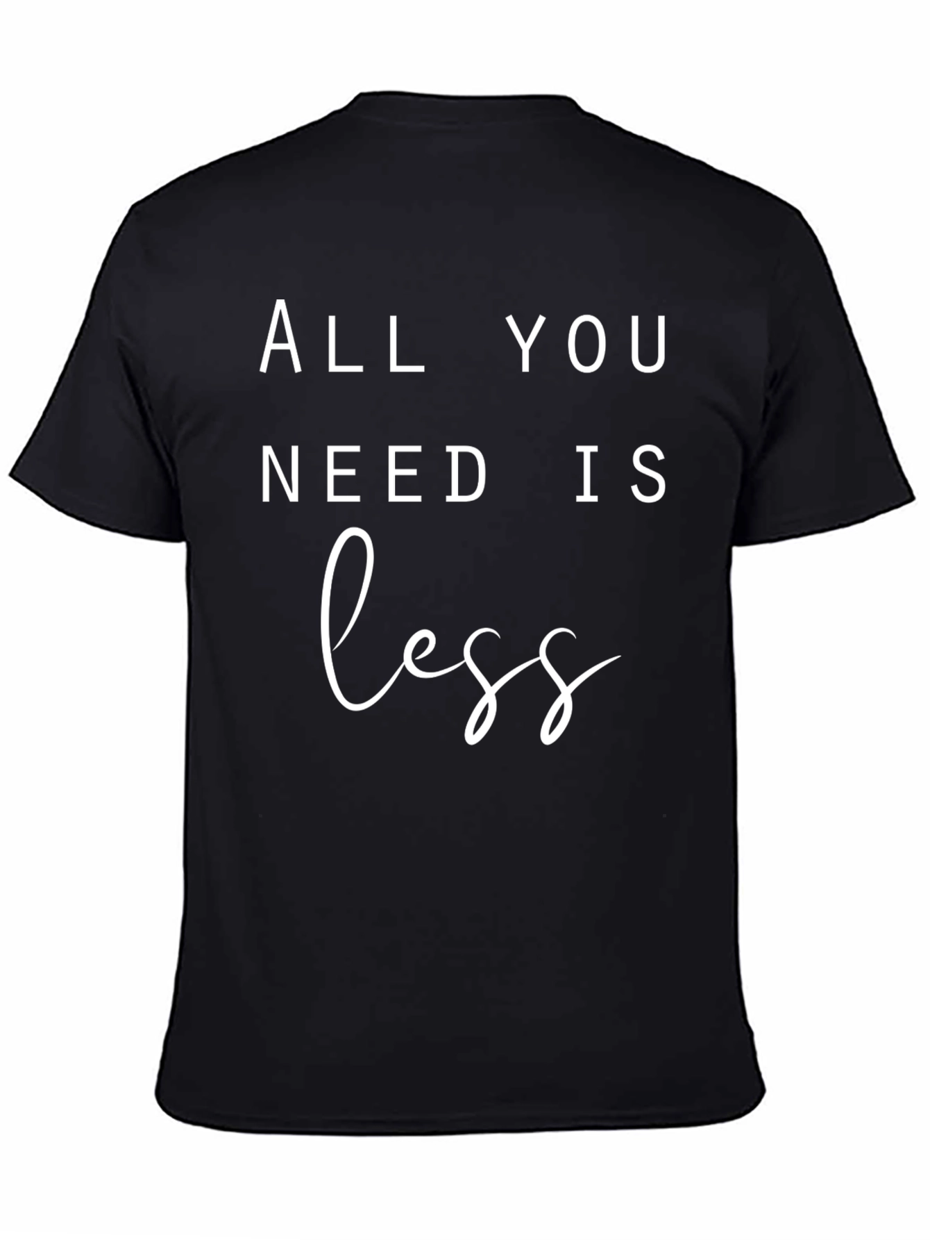 Minimalist Less Graphic Black T-Shirt