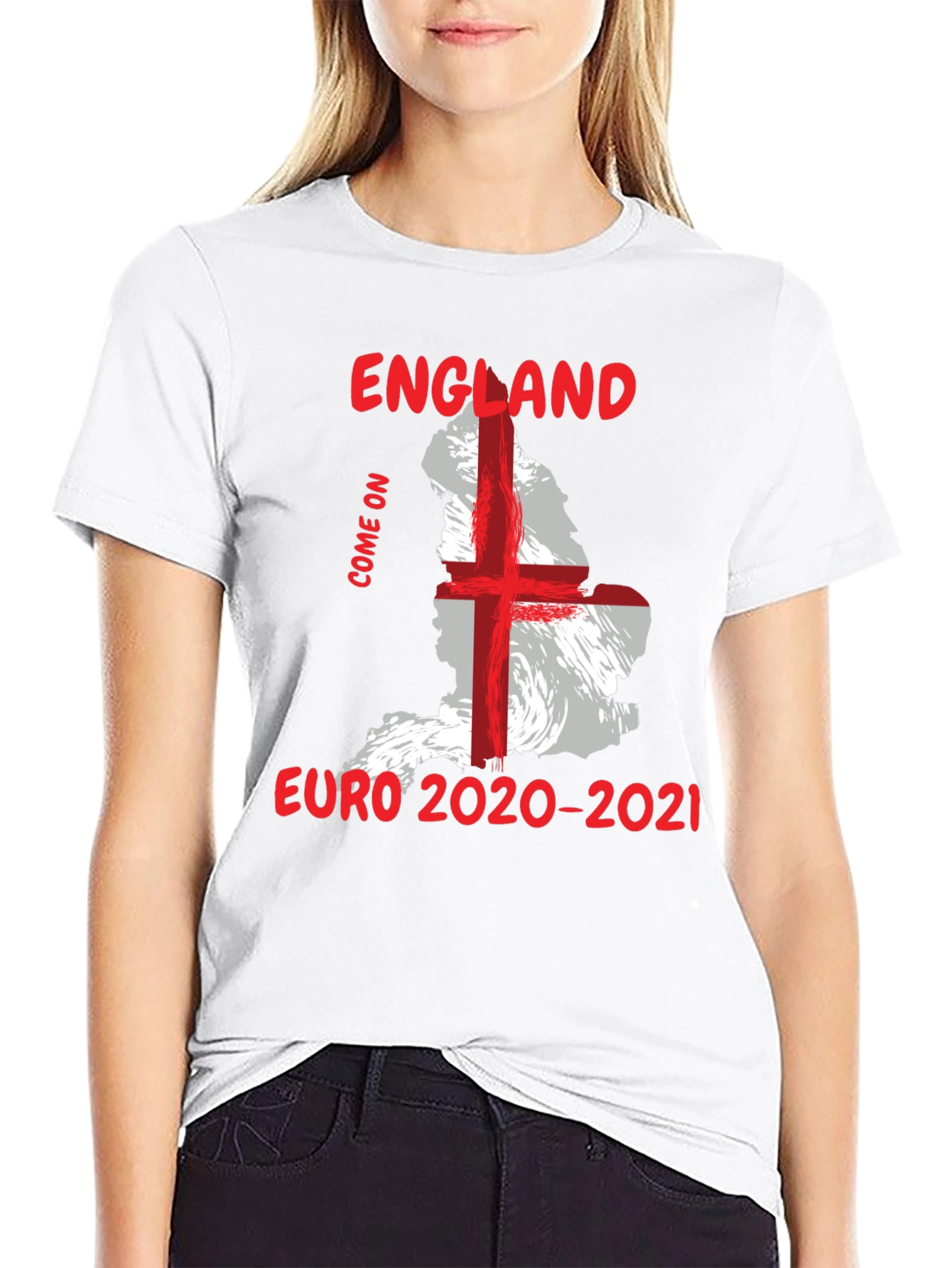 England Euro 2020-2021 Black T-Shirt