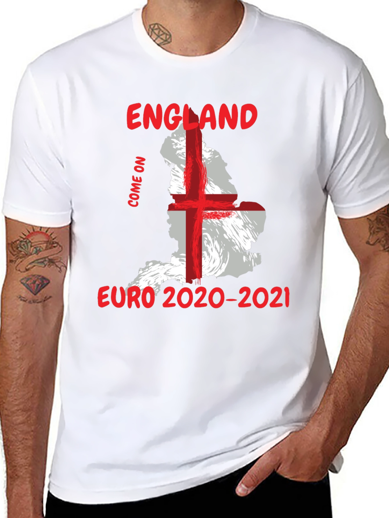 England Euro 2020-2021 Black T-Shirt