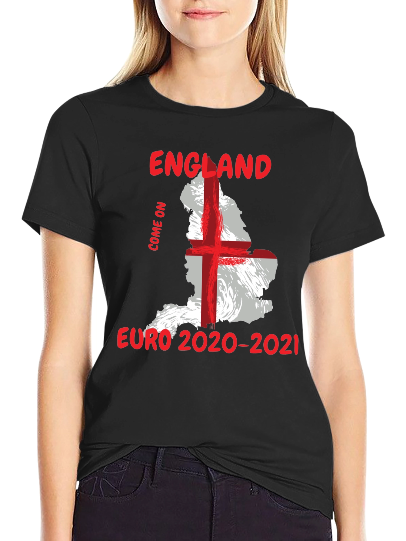 England Euro 2020-2021 Black T-Shirt