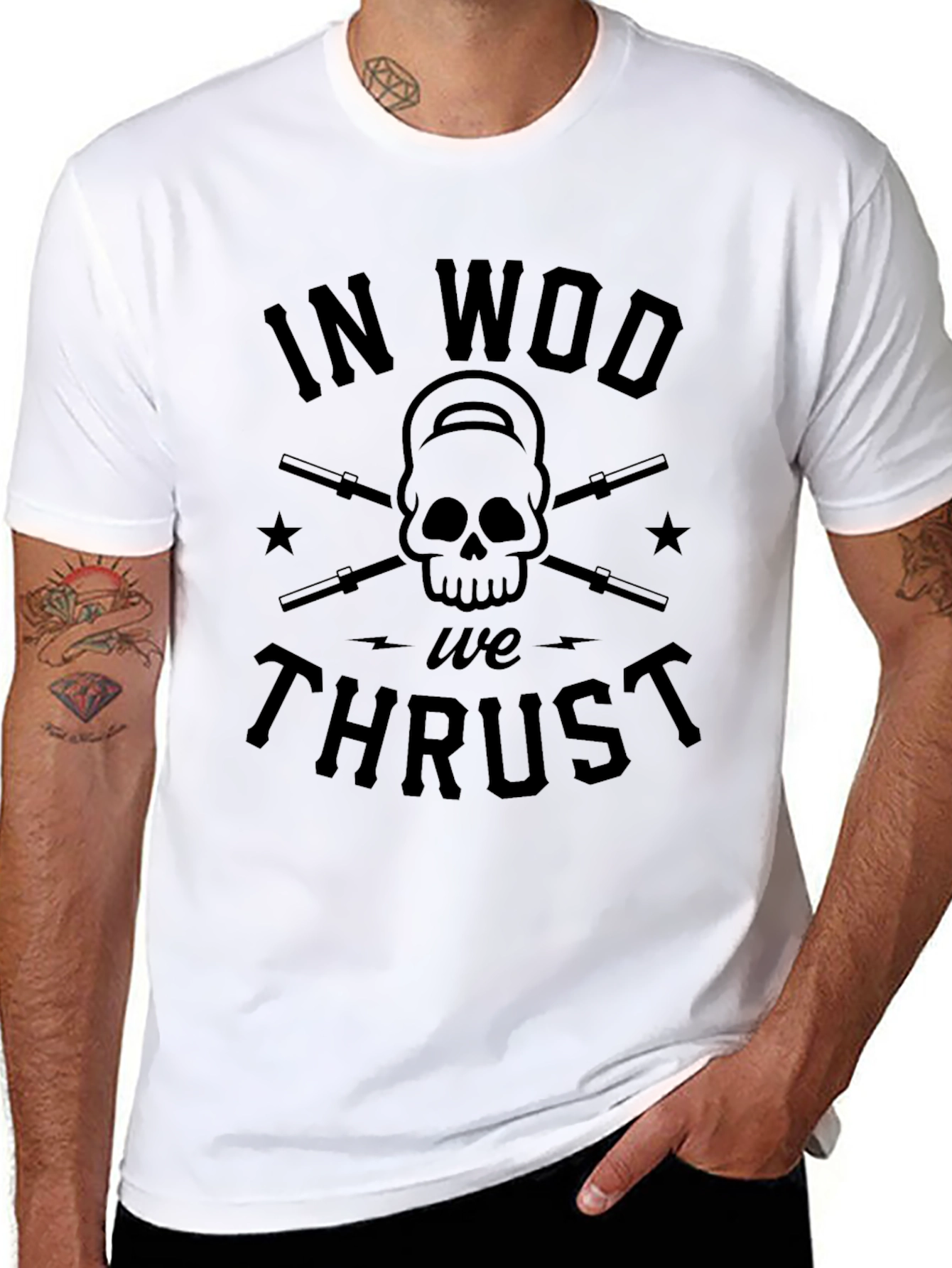 In WOD We Thrust Black T-Shirt - Crossfit