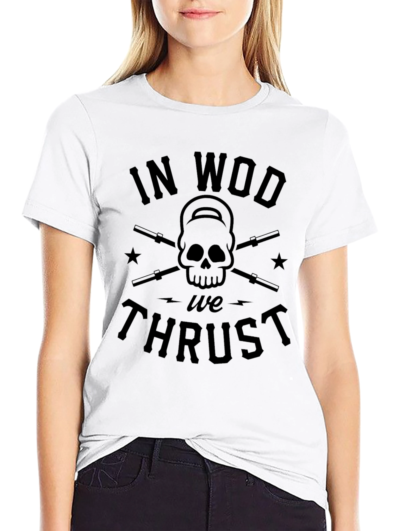 In WOD We Thrust Black T-Shirt - Crossfit