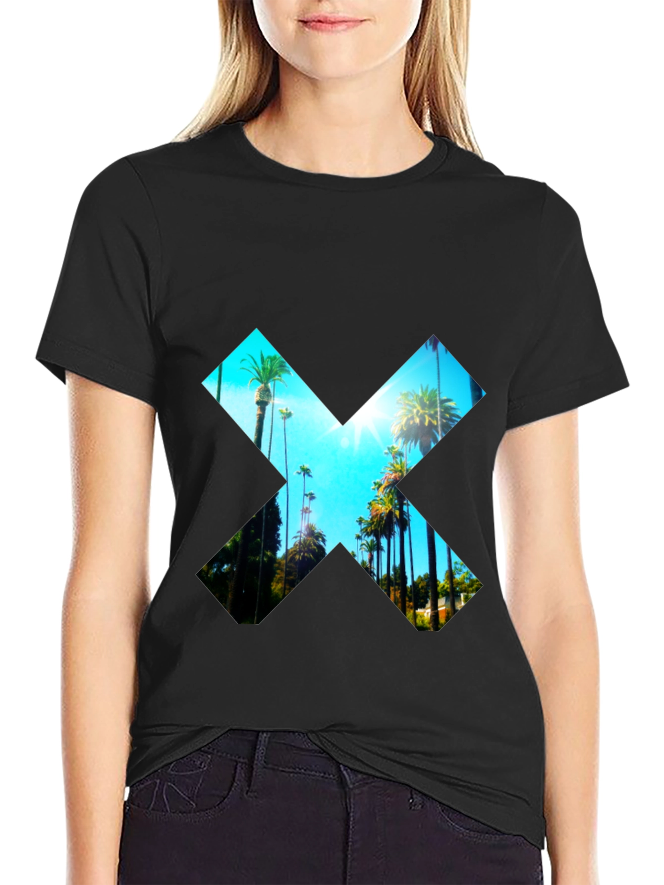 Palm Tree X Graphic Tee - Stylish Menswear
