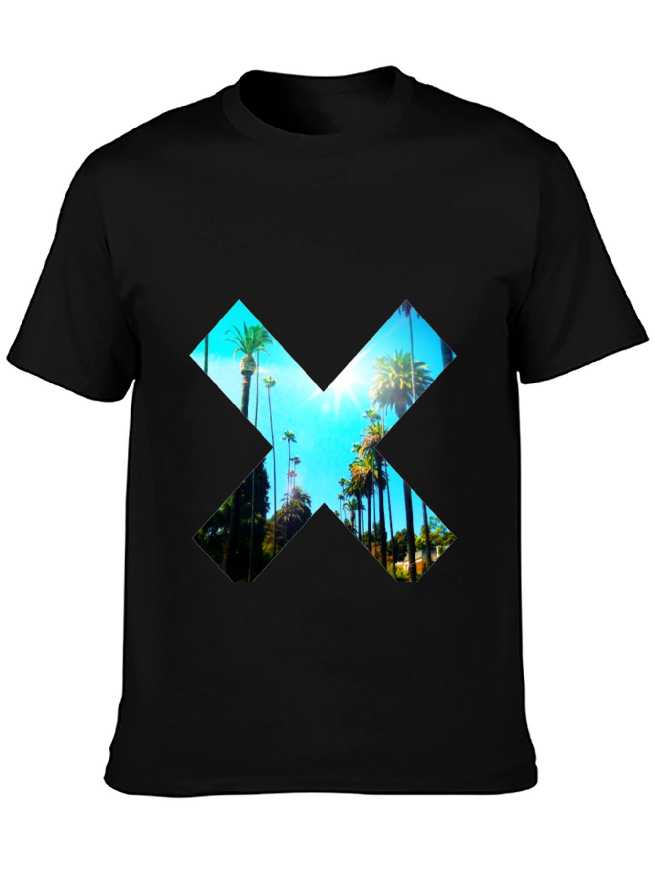 Palm Tree X Graphic Tee - Stylish Menswear