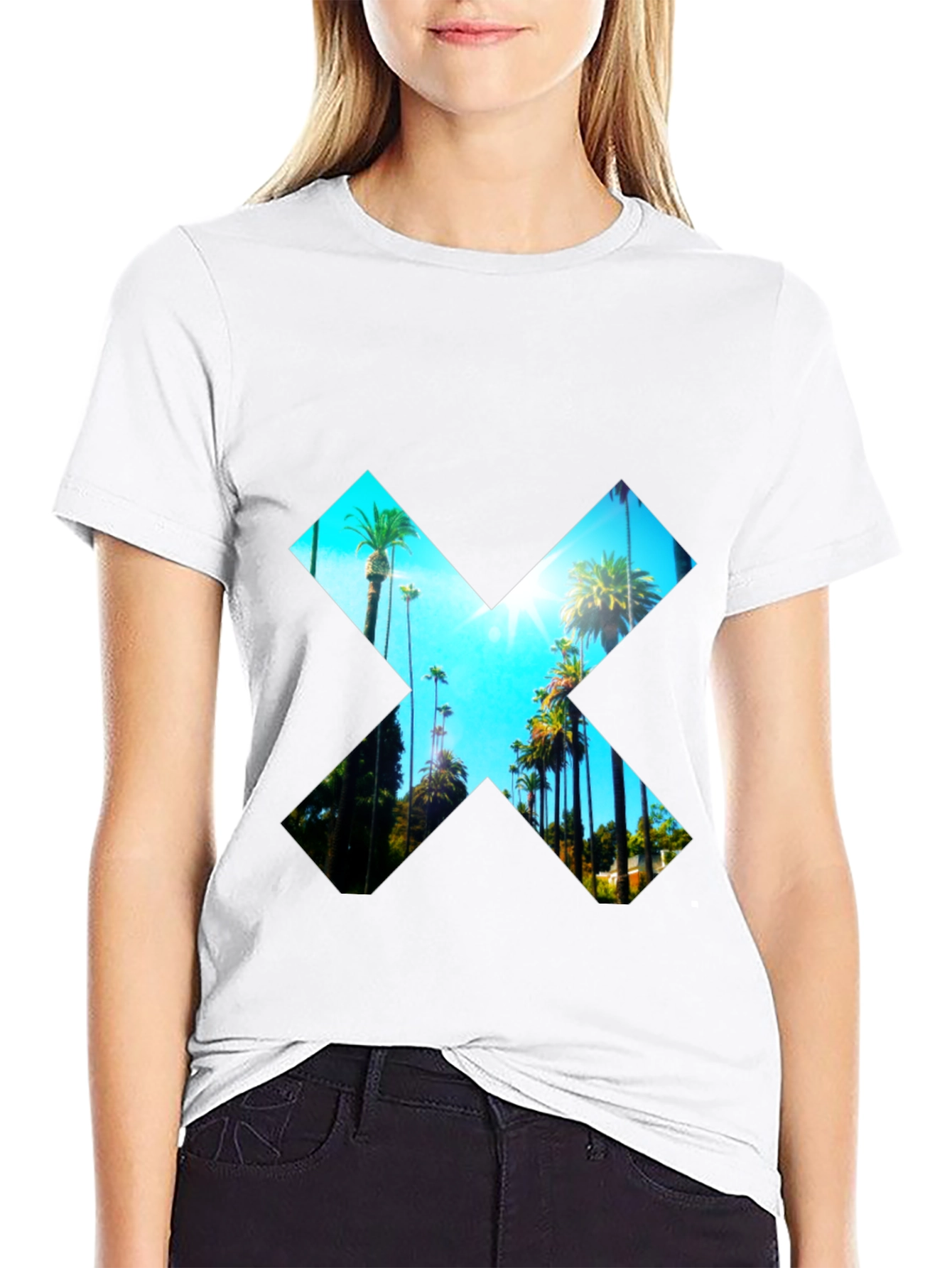 Palm Tree X Graphic Tee - Stylish Menswear