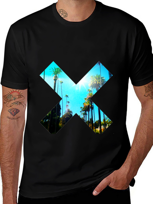 Palm Tree X Graphic Tee - Stylish Menswear