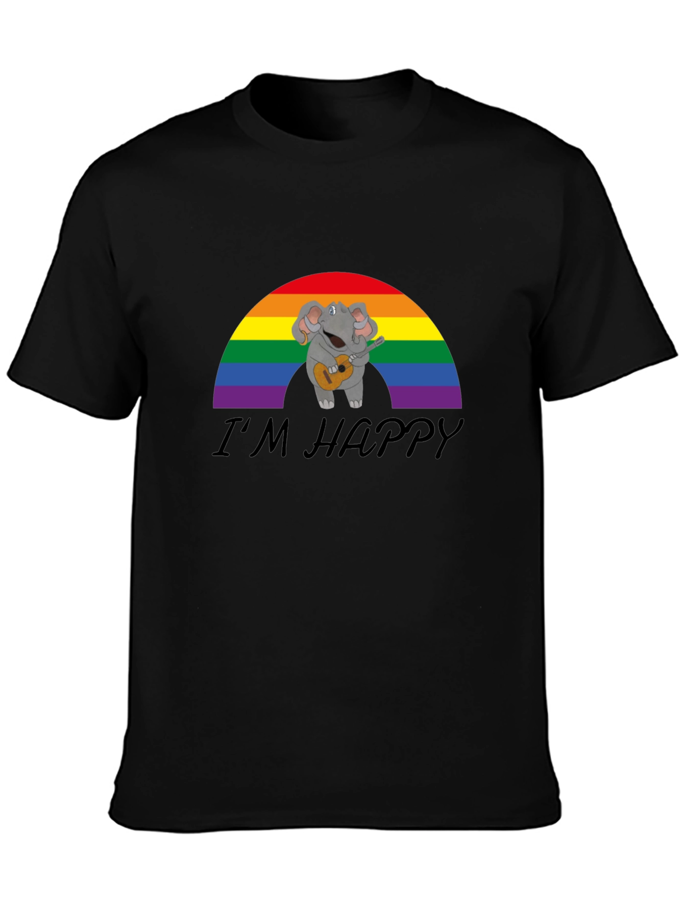 Rainbow Elephant Guitarist T-Shirt