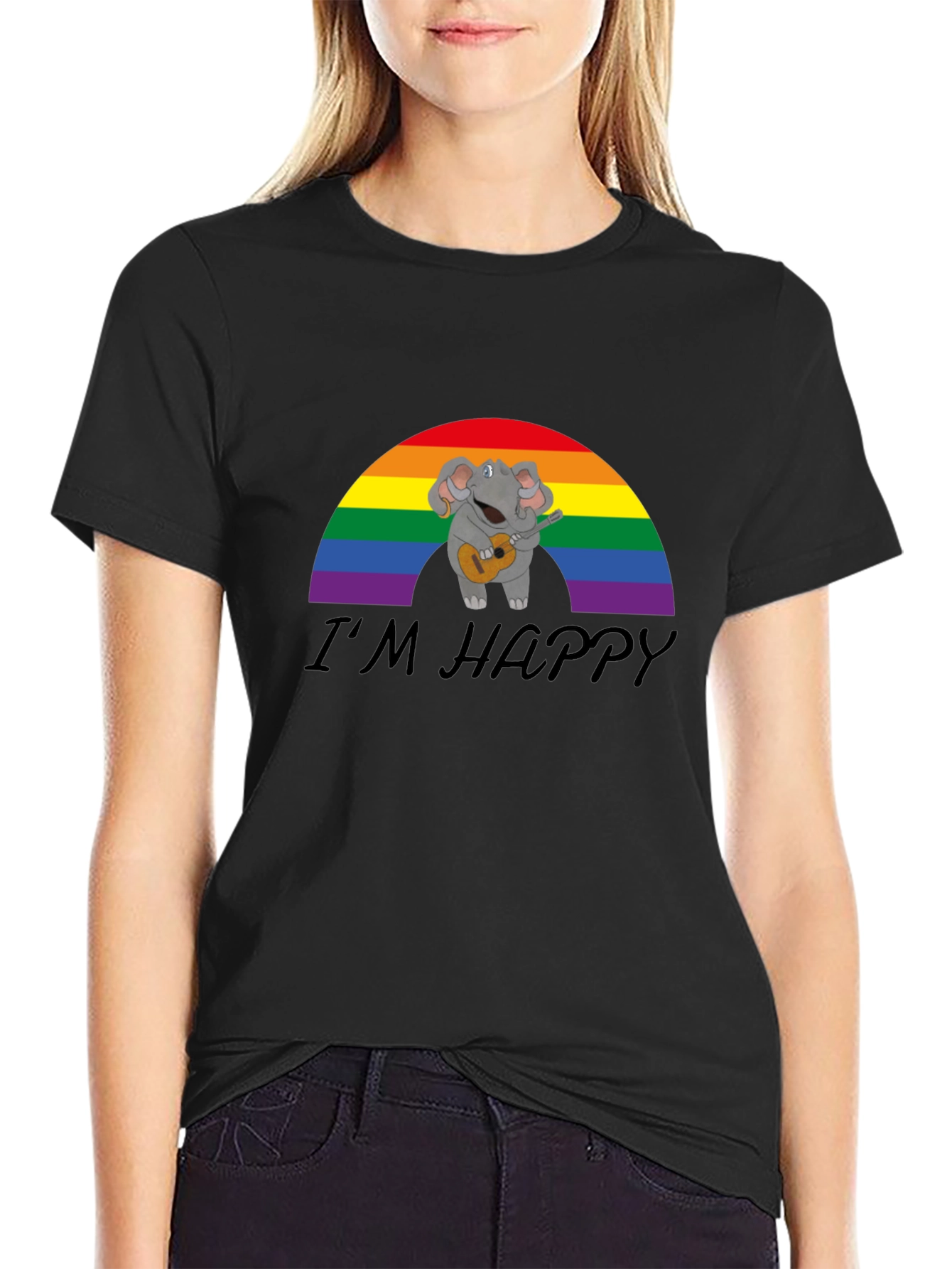 Rainbow Elephant Guitarist T-Shirt