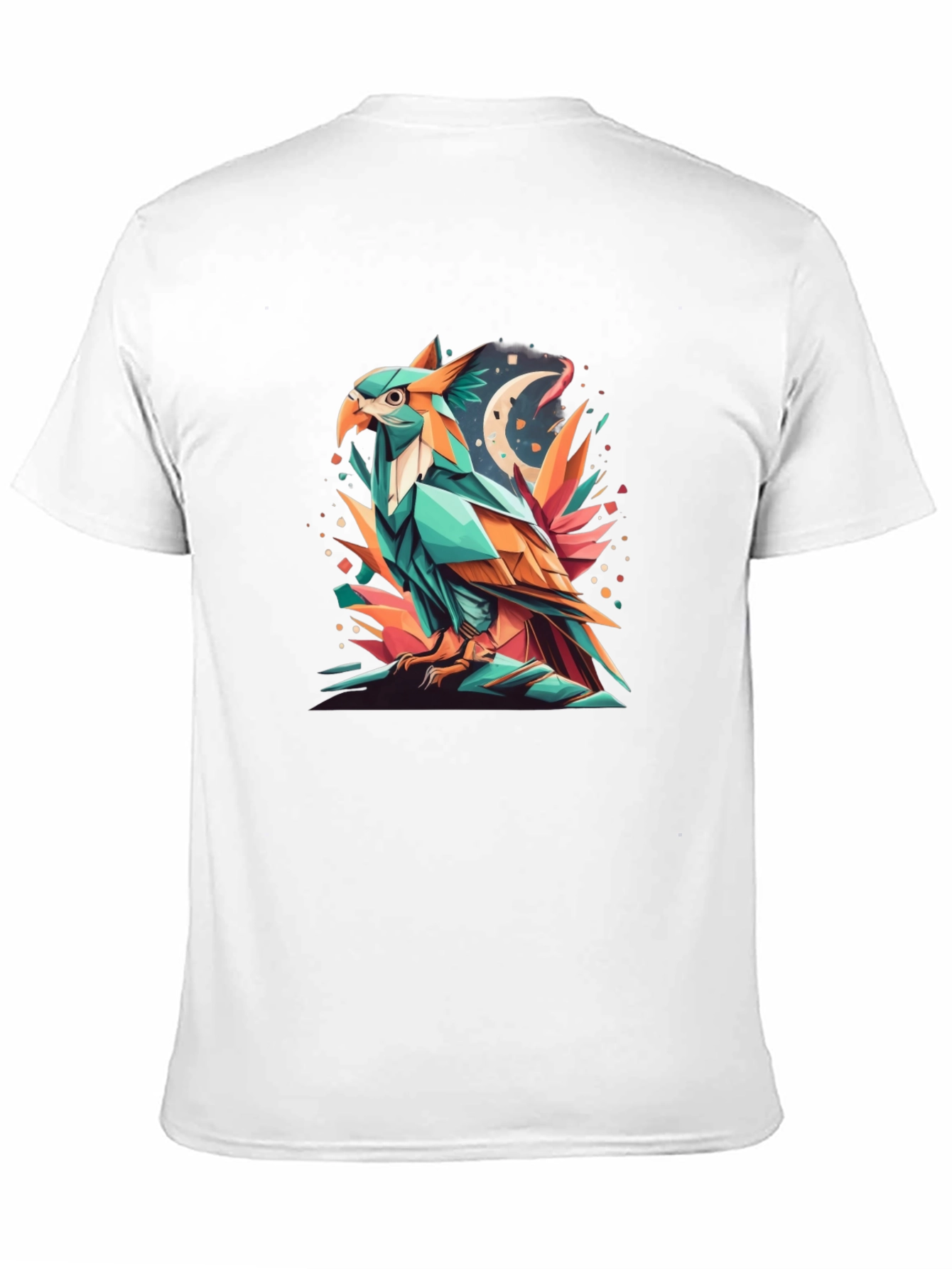 Geometric Eagle Graphic Tee - Modern Art Design