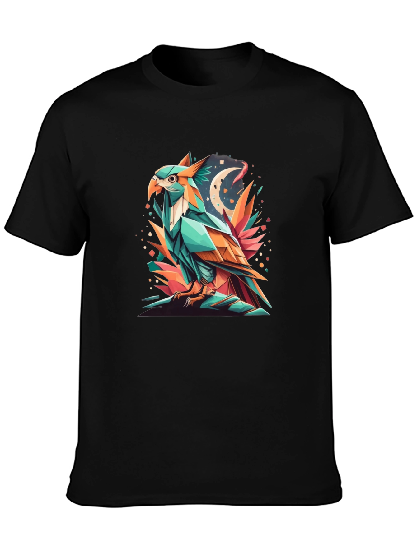 Geometric Eagle Graphic Tee - Modern Art Design