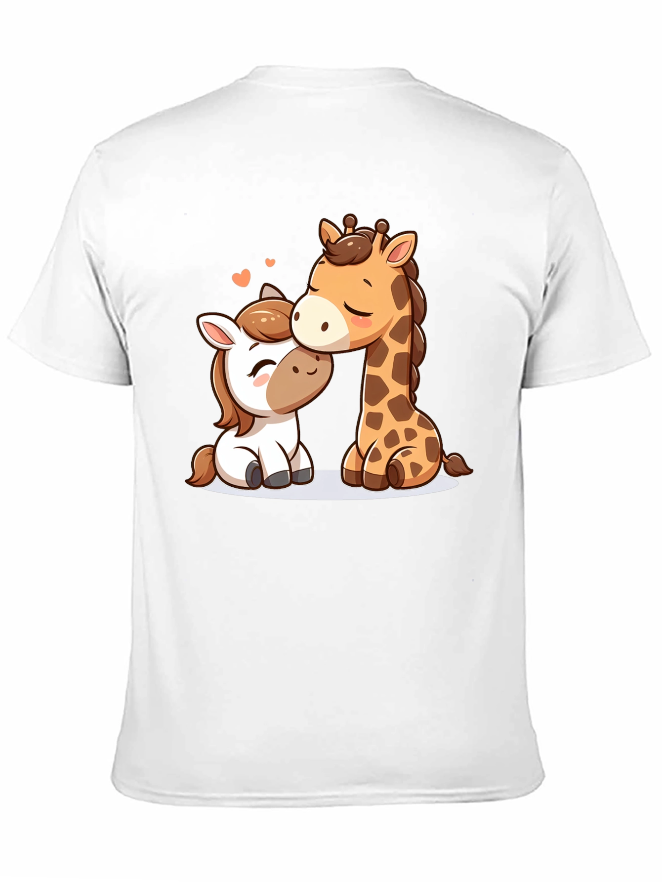 Cute Cartoon Animals Black T-Shirt