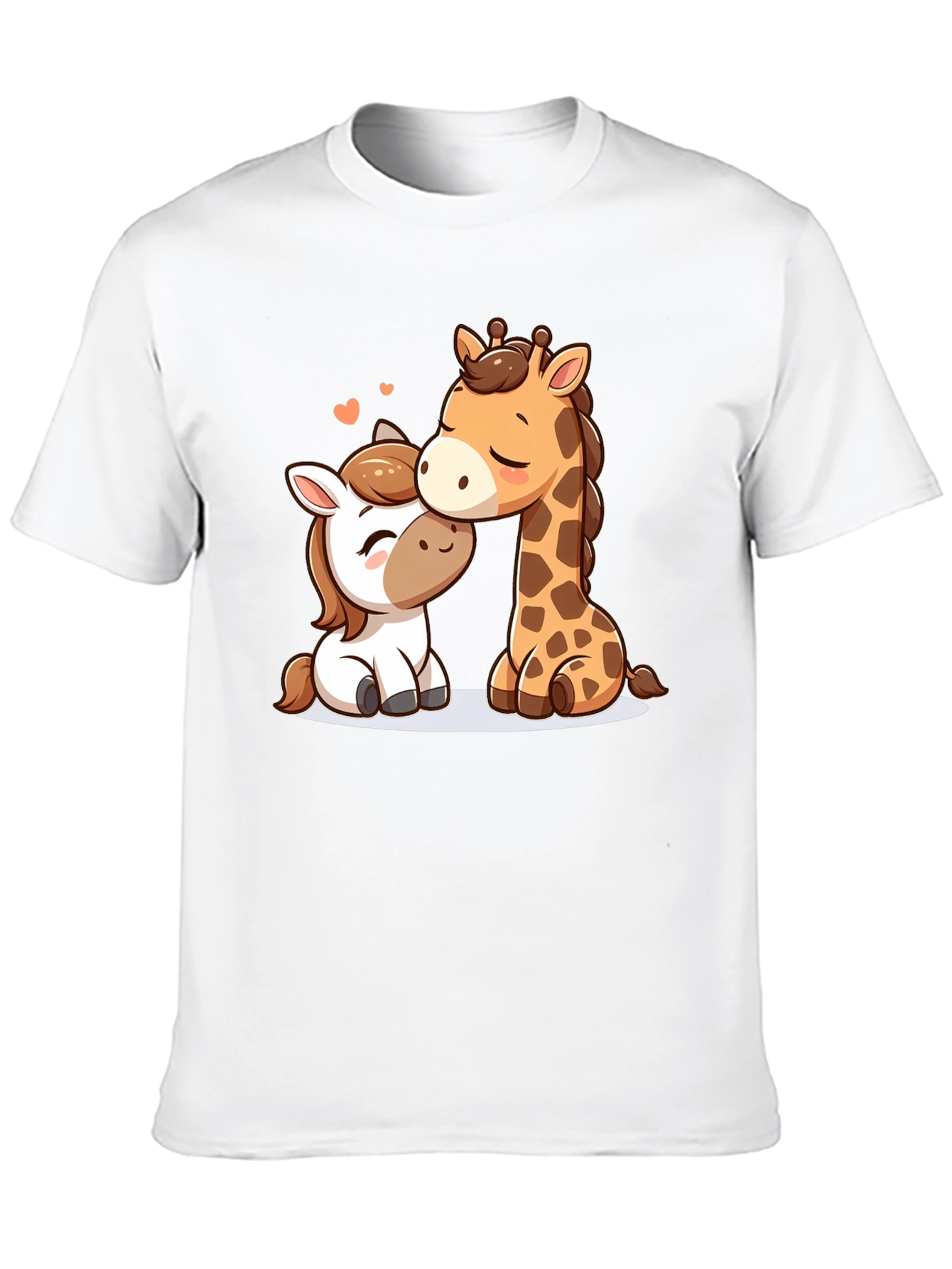 Cute Cartoon Animals Black T-Shirt