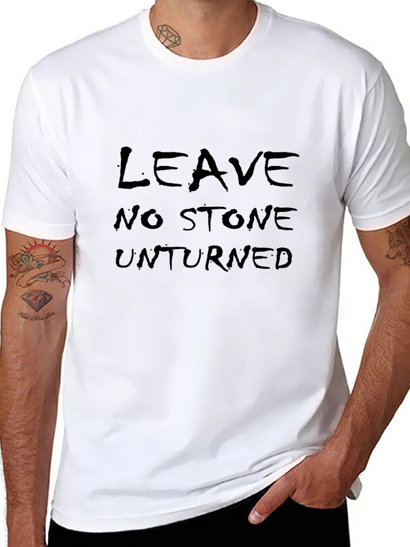 Leave No Stone Unturned Black Graphic Tee