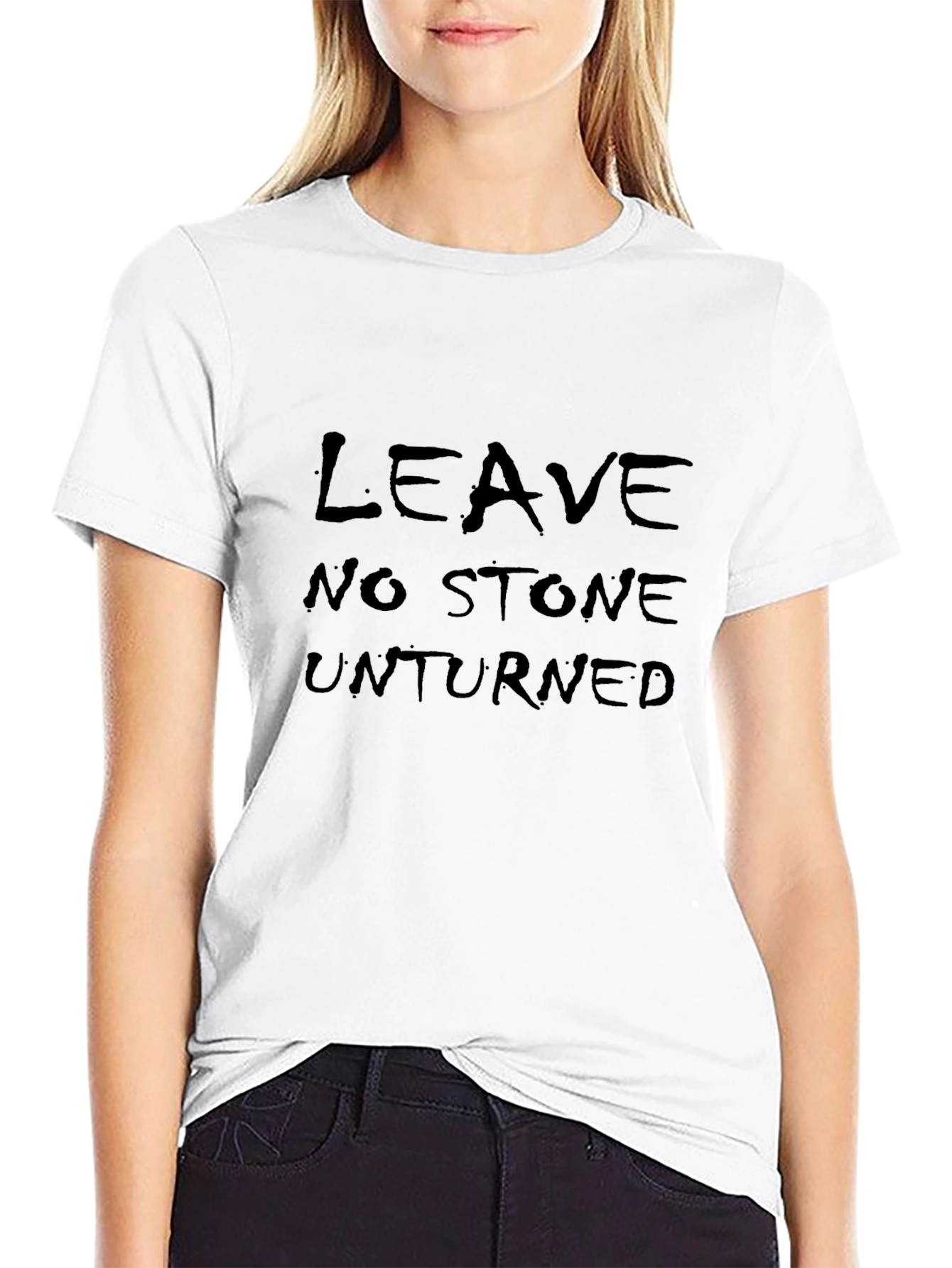 Leave No Stone Unturned Black Graphic Tee