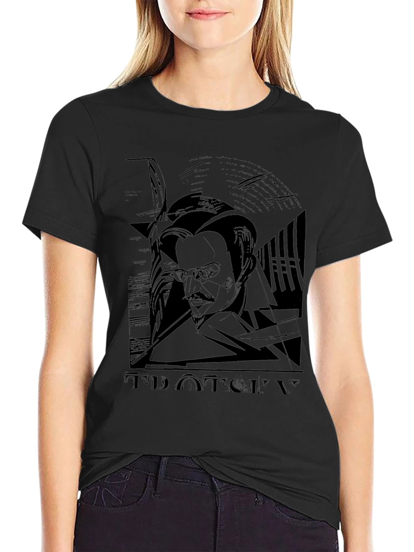 Trotsky Portrait Graphic T-Shirt - Black