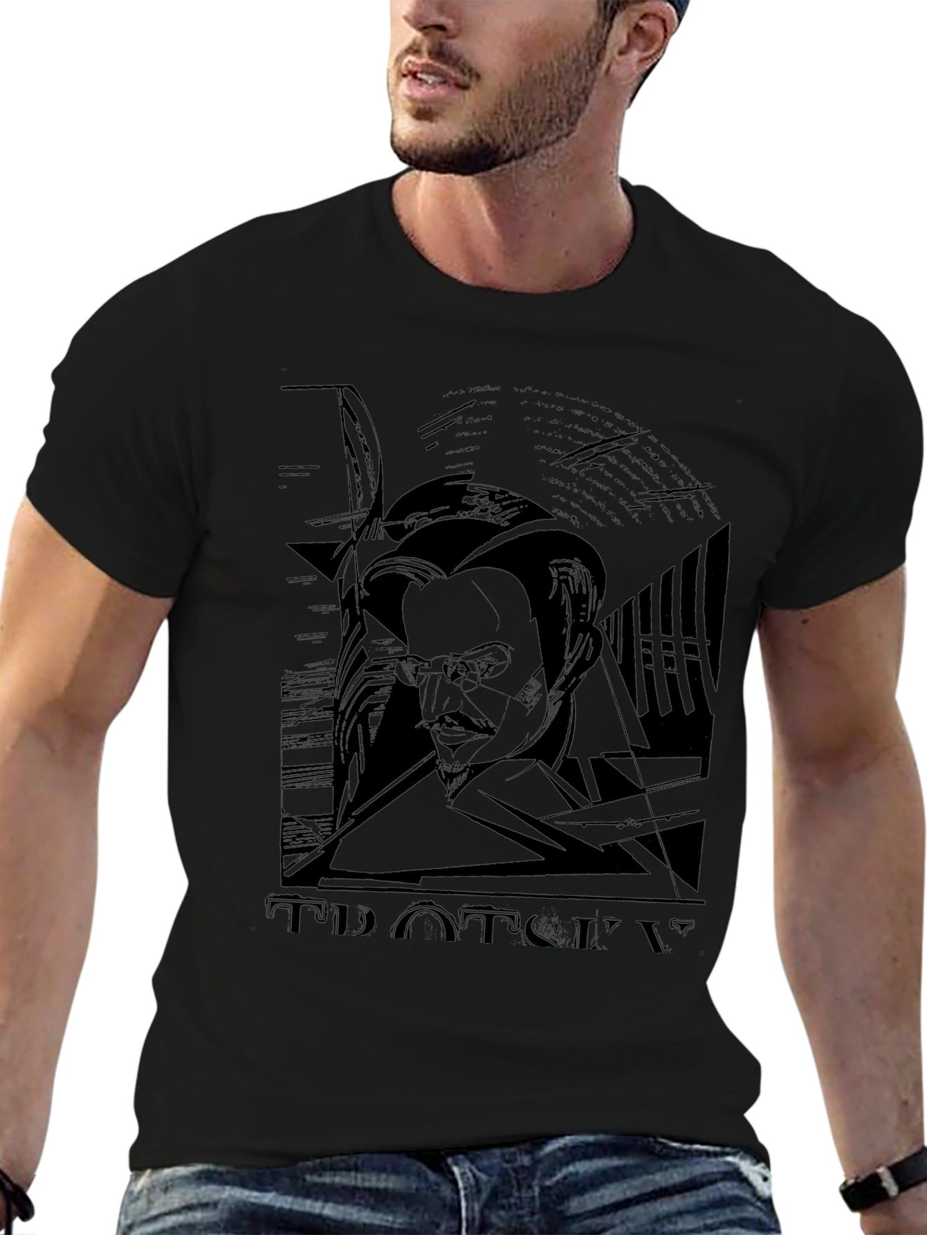 Trotsky Portrait Graphic T-Shirt - Black